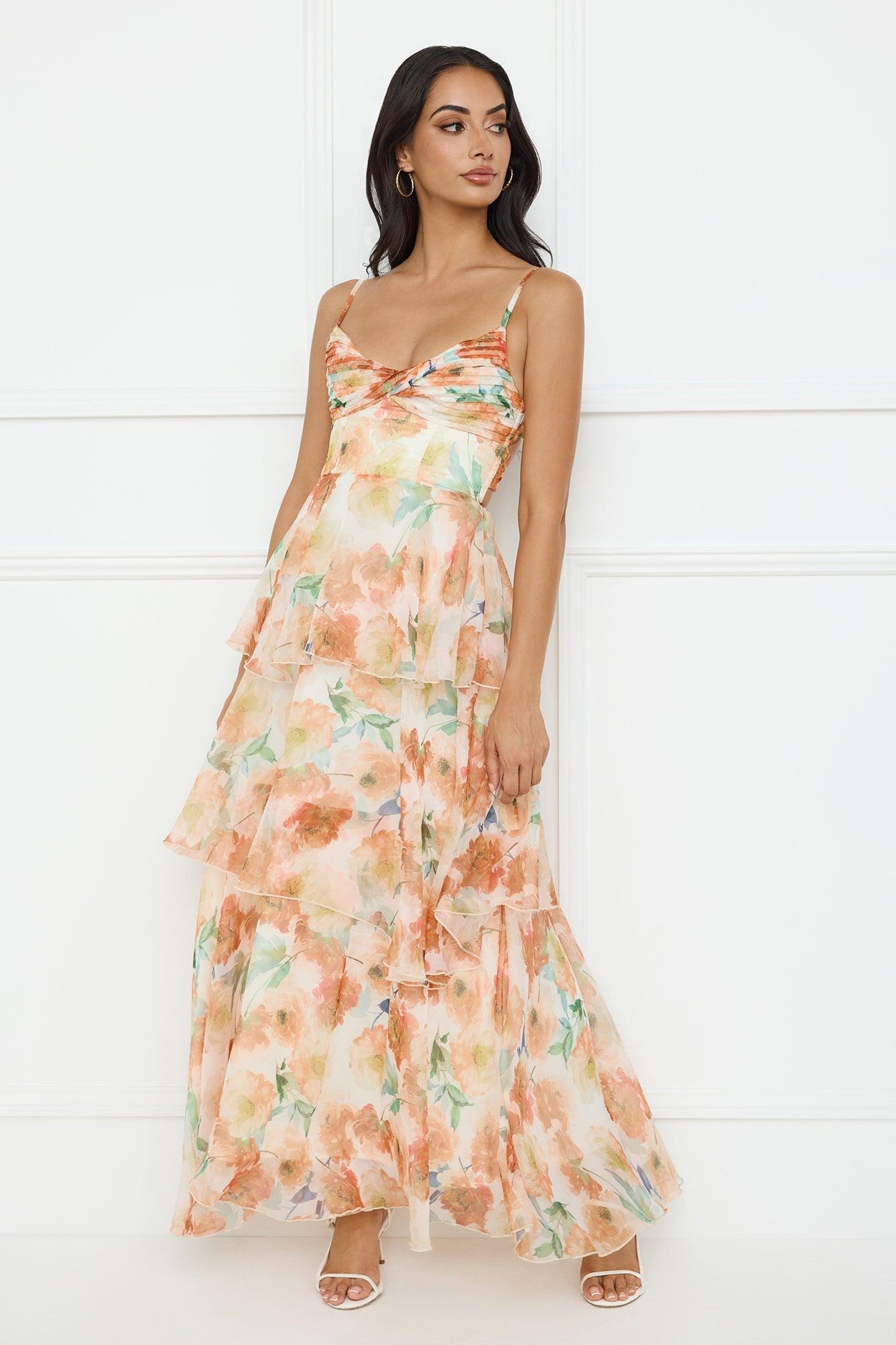 Starflower Breeze Maxi Dress Orange Product Image