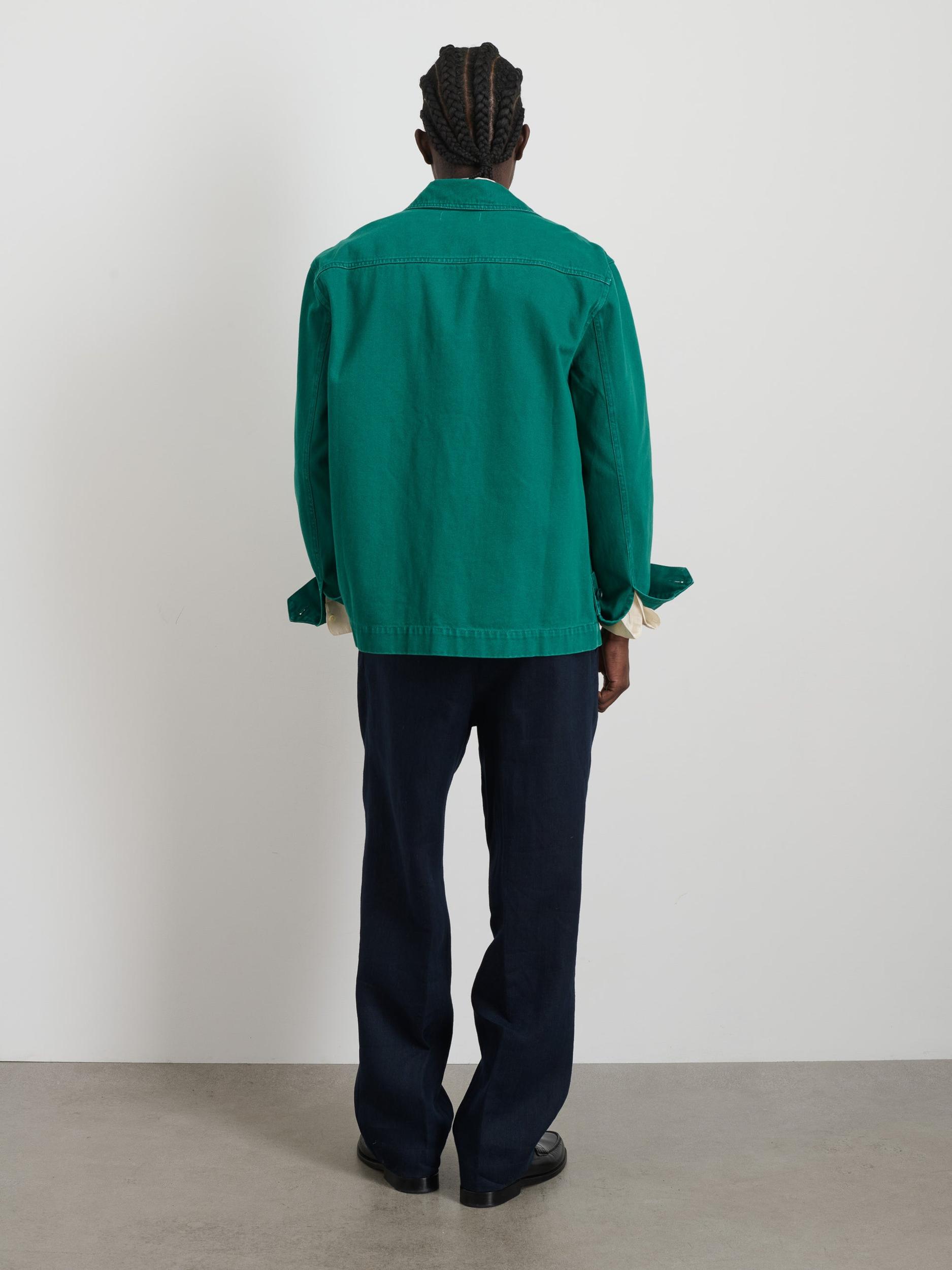 Garment Dyed Work Jacket in Recycled Denim Product Image