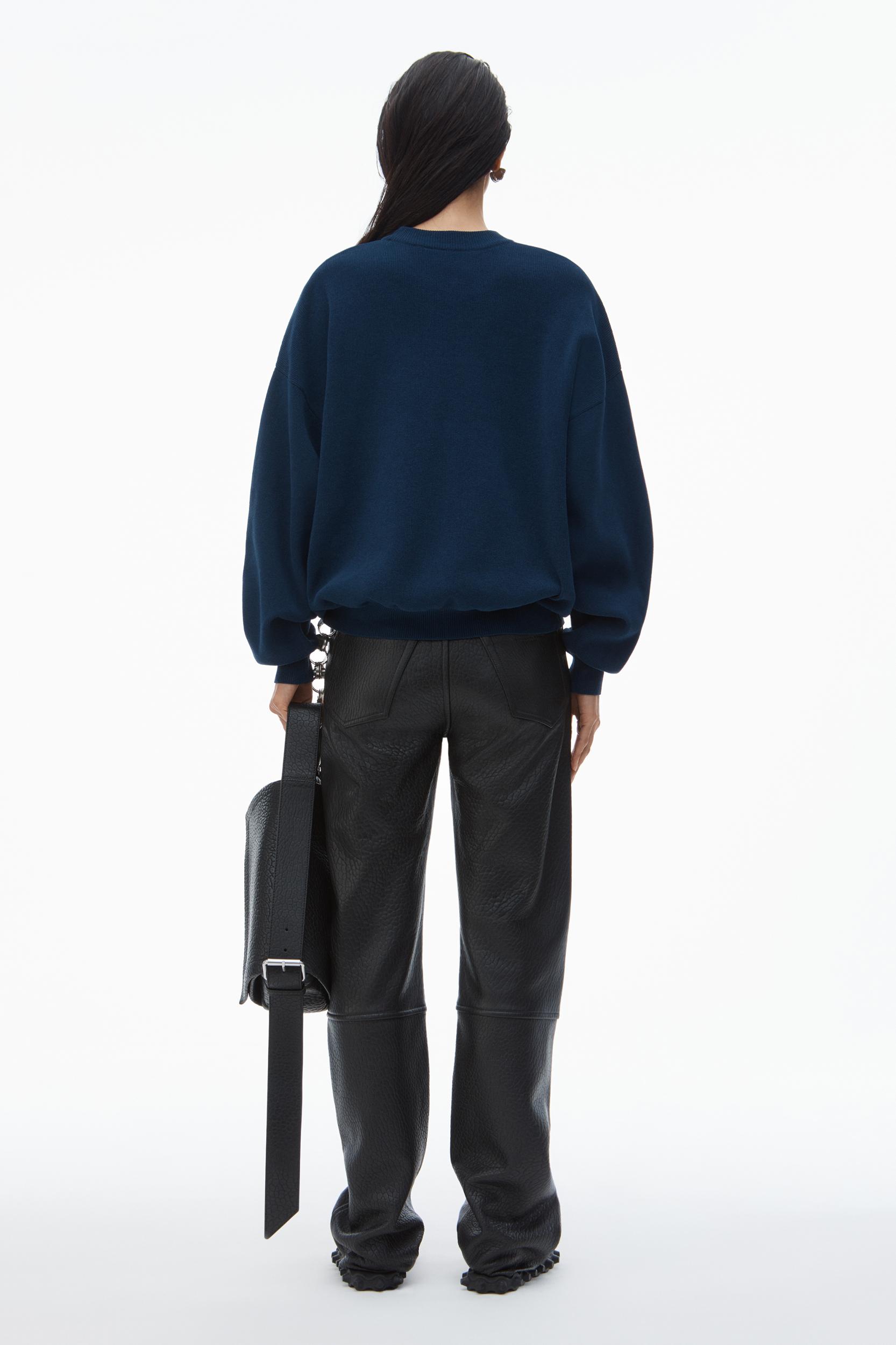 Logo Embossed Ribbed Pullover In Soft Chenille Product Image