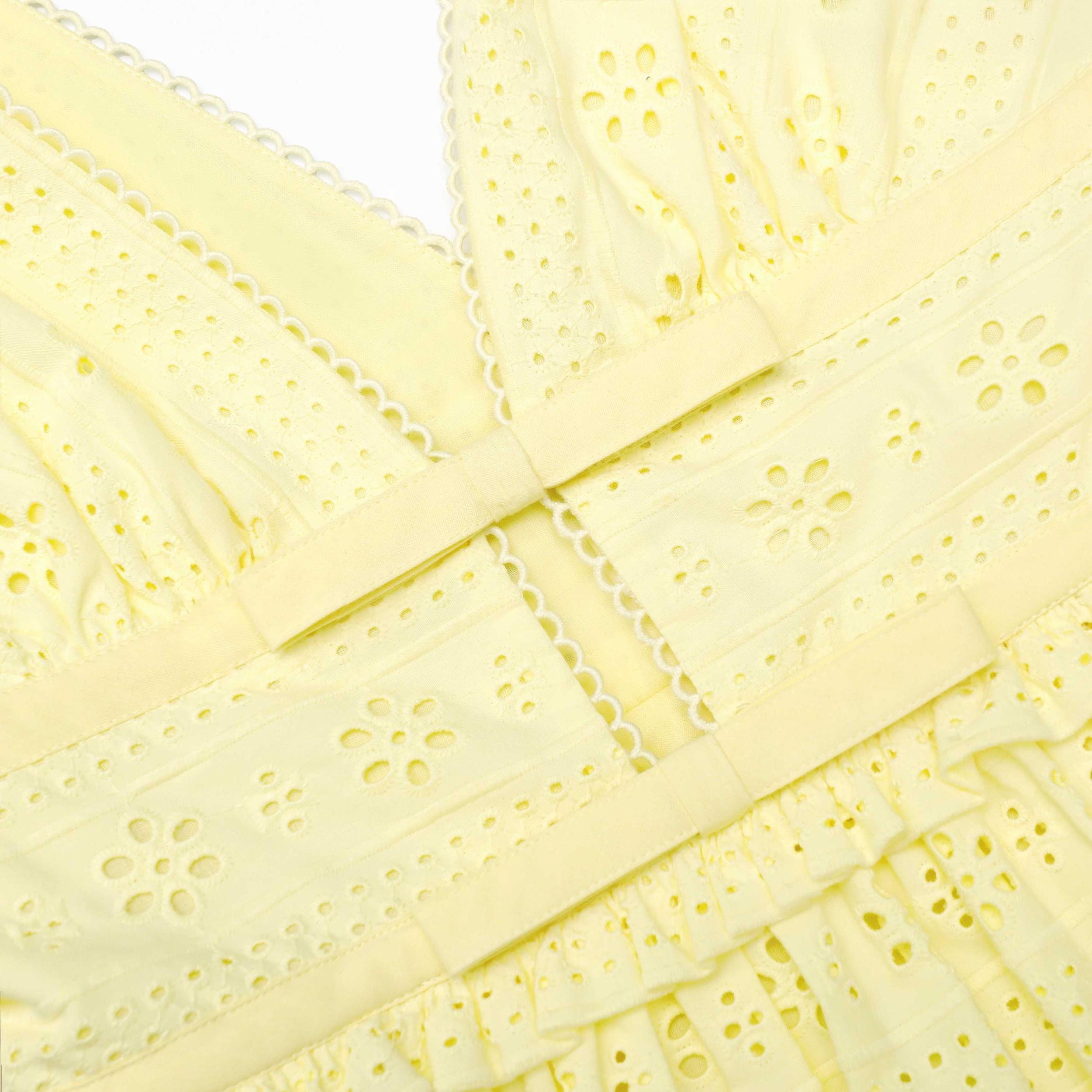 Yellow Cotton Broderie Mini Dress Product Image