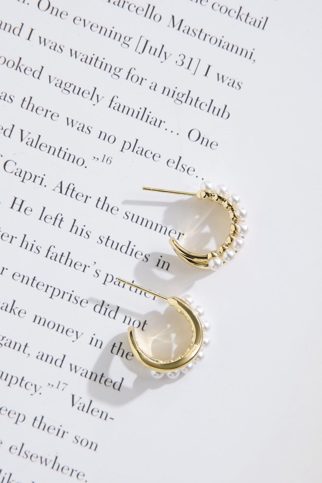 18k Gold Plated Frost Earrings Gold Product Image