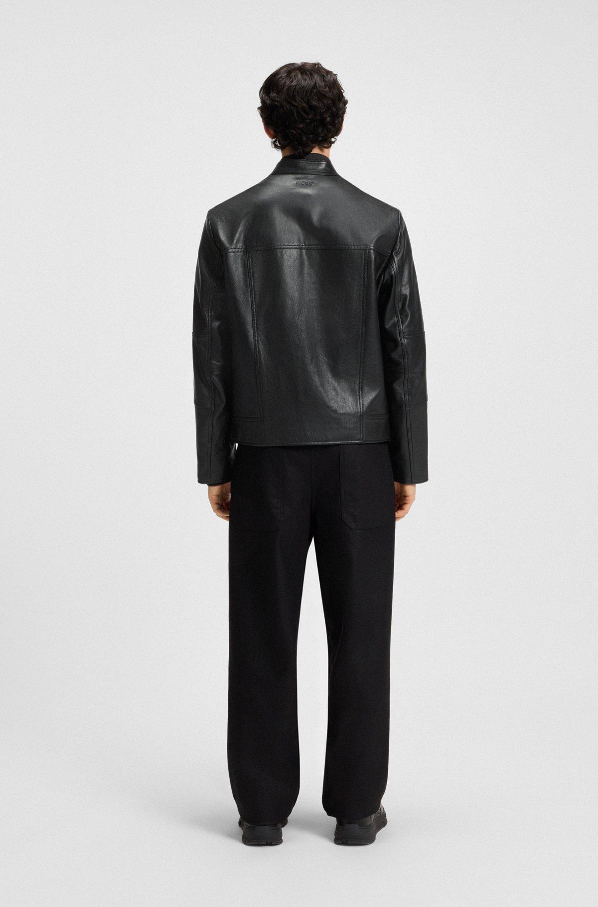 Slim-fit jacket in leather Product Image
