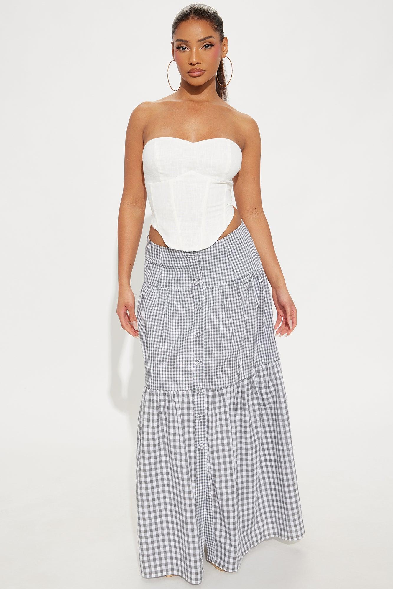 Georgette Linen Corset Top - Ivory Product Image