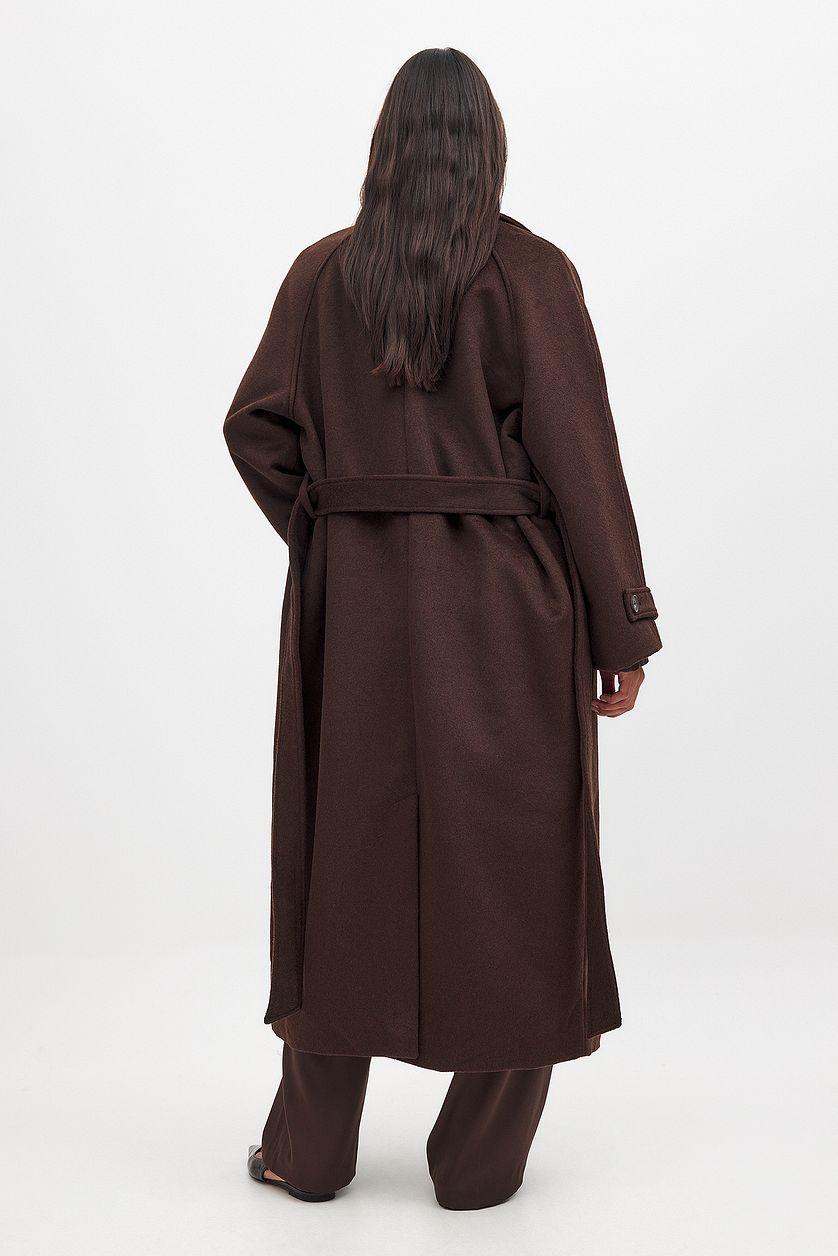 Raglan Sleeve Wool Blend Coat Product Image