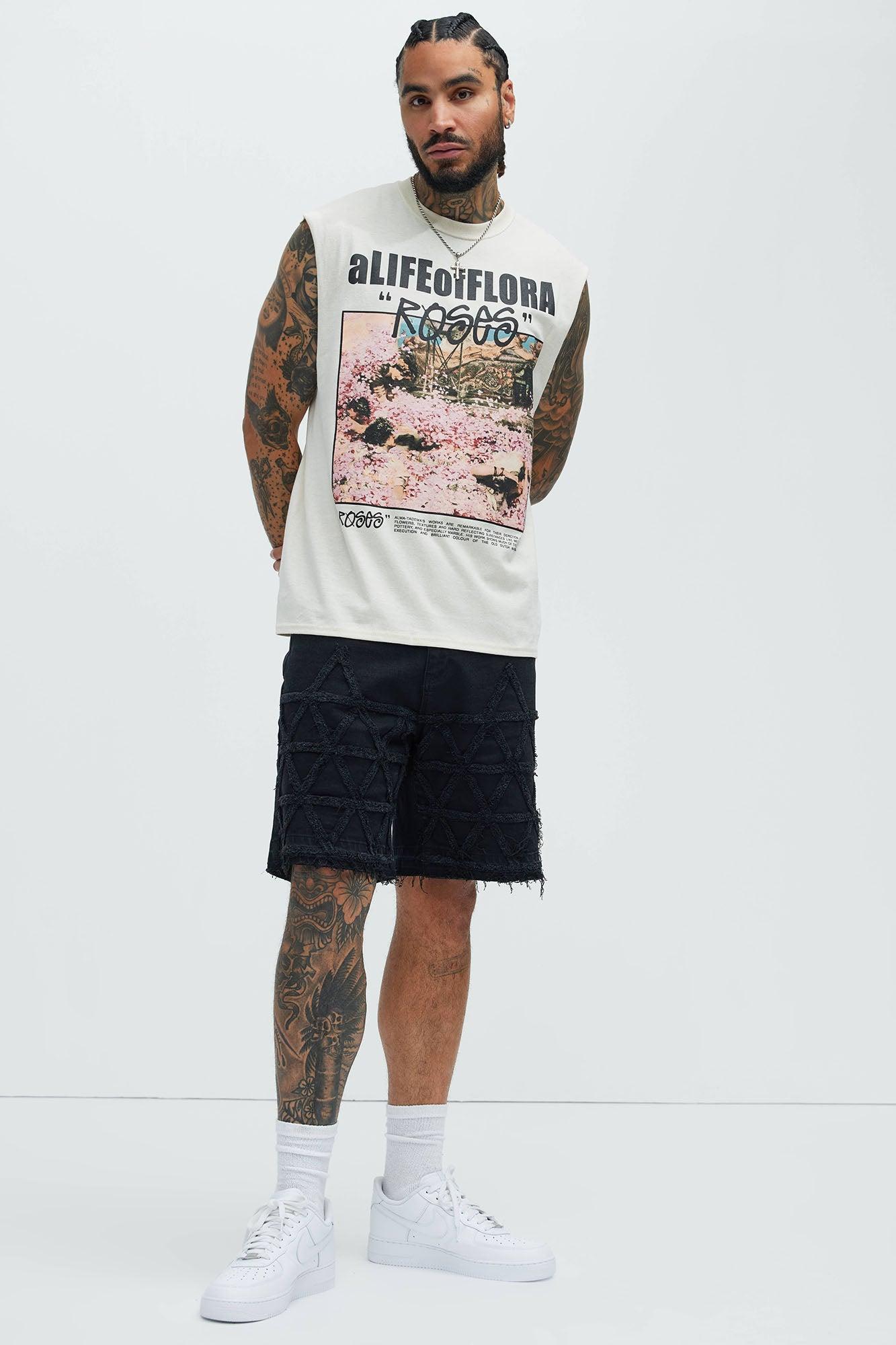 A Life Of Flora Sleeveless Tee - Tan Product Image