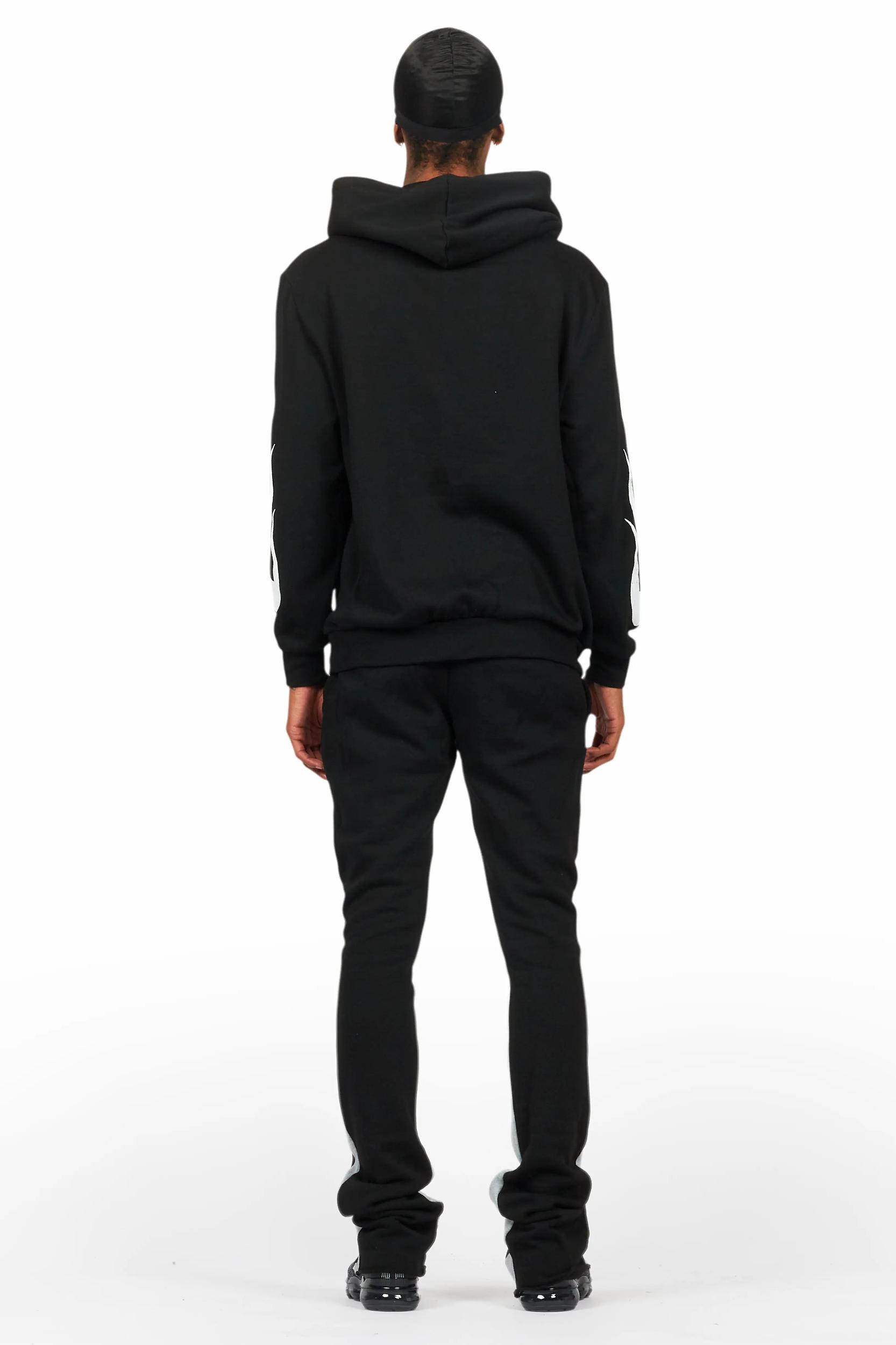 Edel Black/White Hoodie/Stacked Flare Pant Set Male Product Image