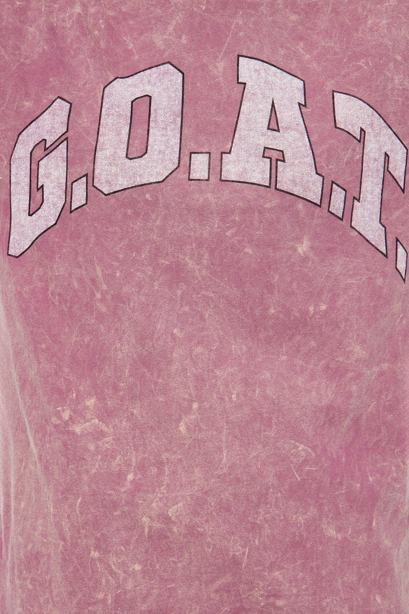 G.O.A.T Washed Long Sleeve Tee - Burgundy Female Product Image