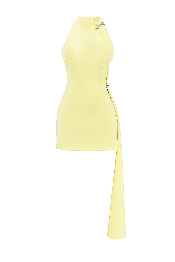 Marla  lemon halter mini dress Product Image
