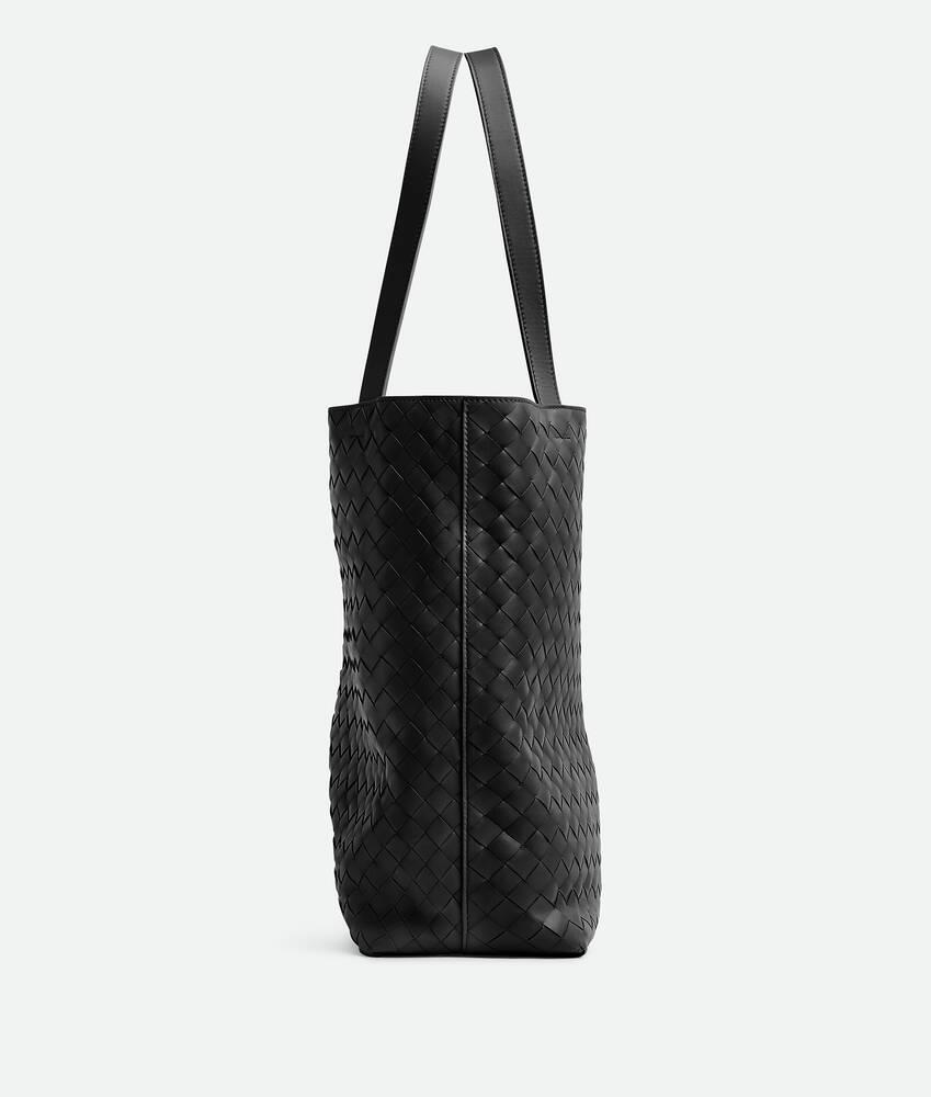 Small Intrecciato North-South Tote in Black Product Image