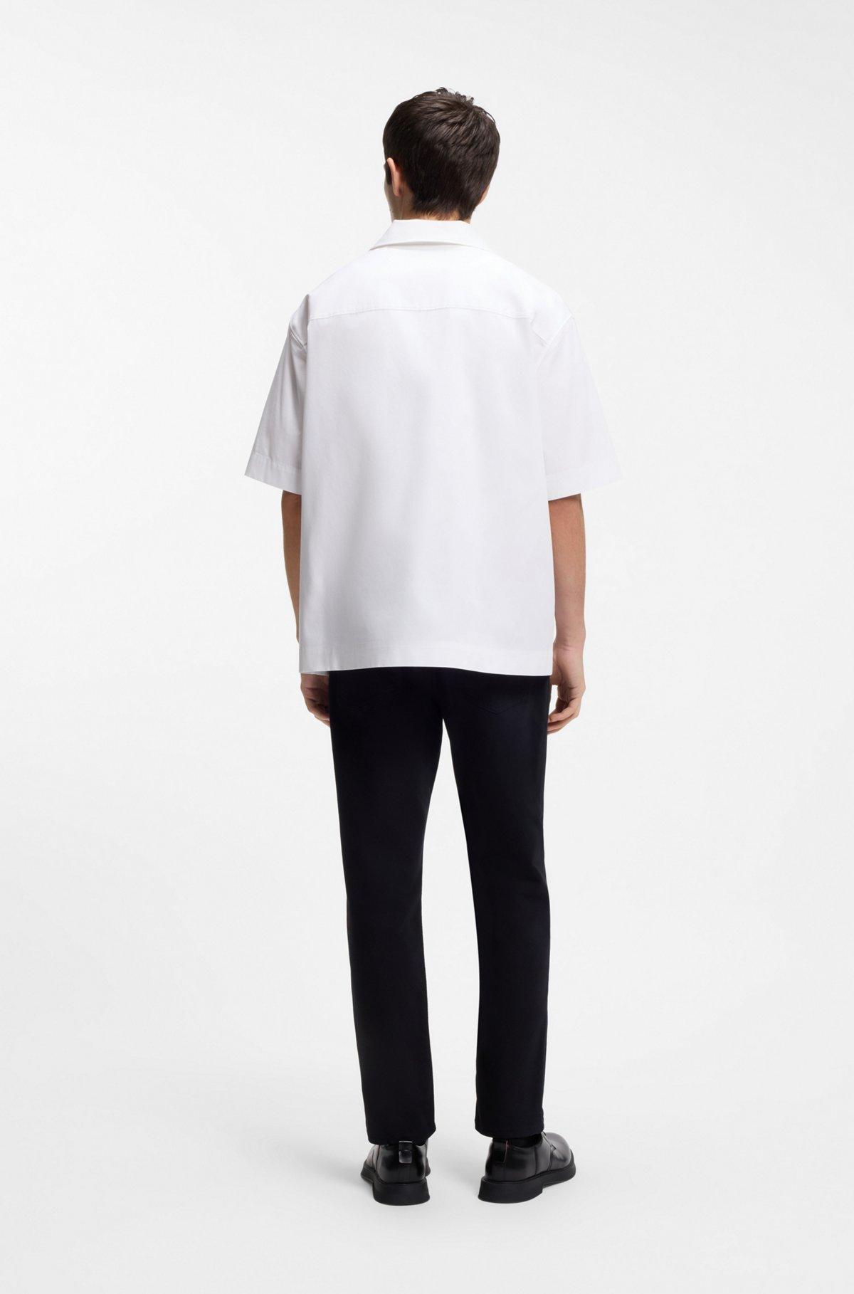 Oversized-fit shirt in paper-touch cotton Product Image
