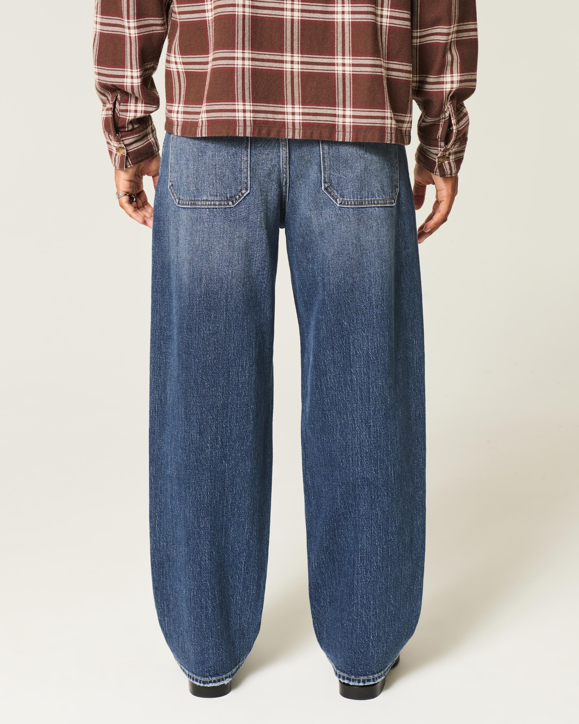 Dark Wash Skater Baggy Jeans Product Image