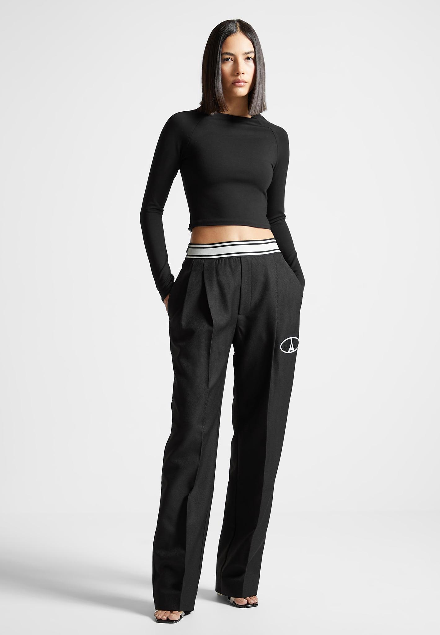 Léa - Long Sleeve Crop Top - Black Female Product Image