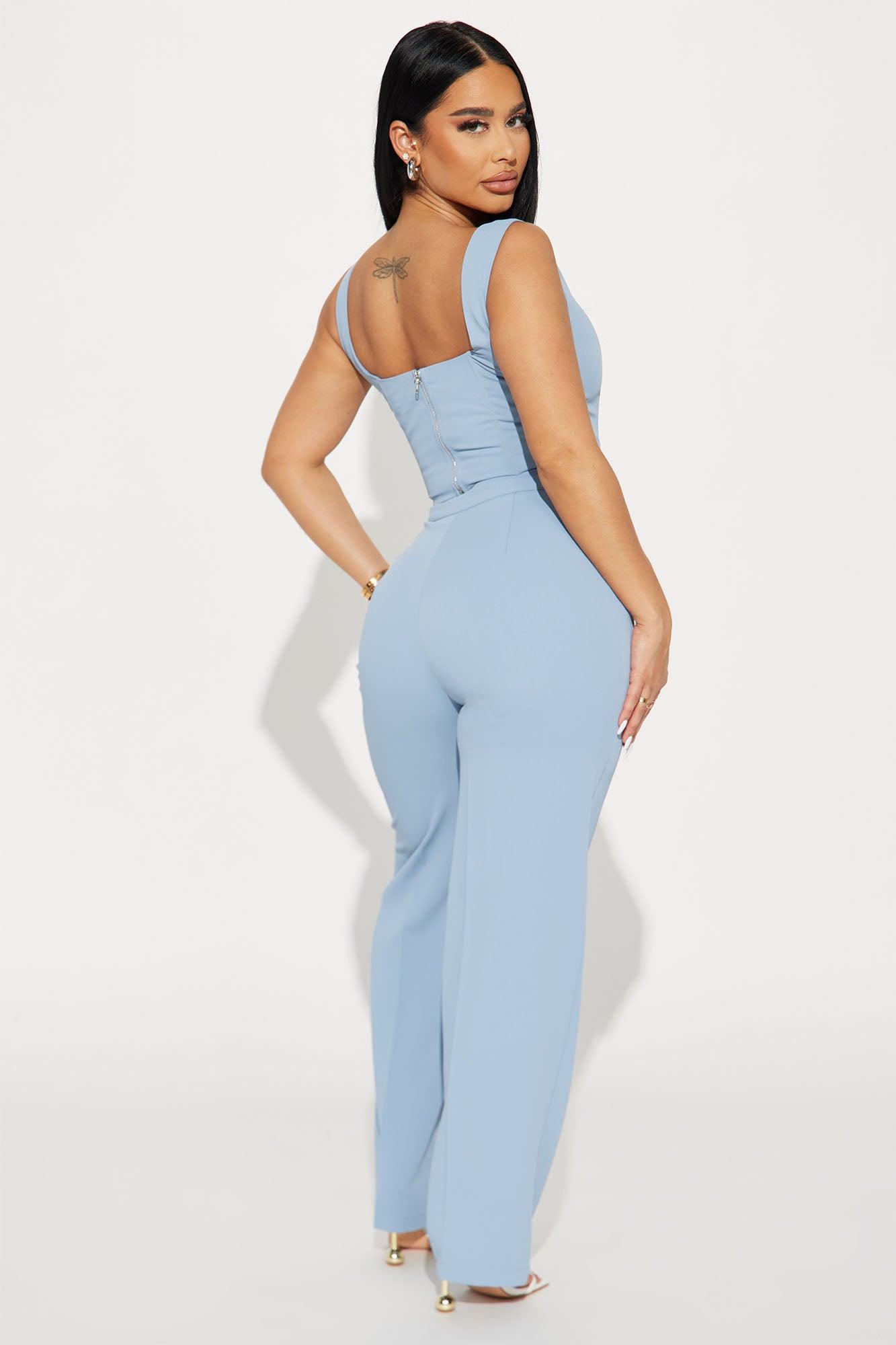 Karol Corset Pant Set - Slate Blue Product Image