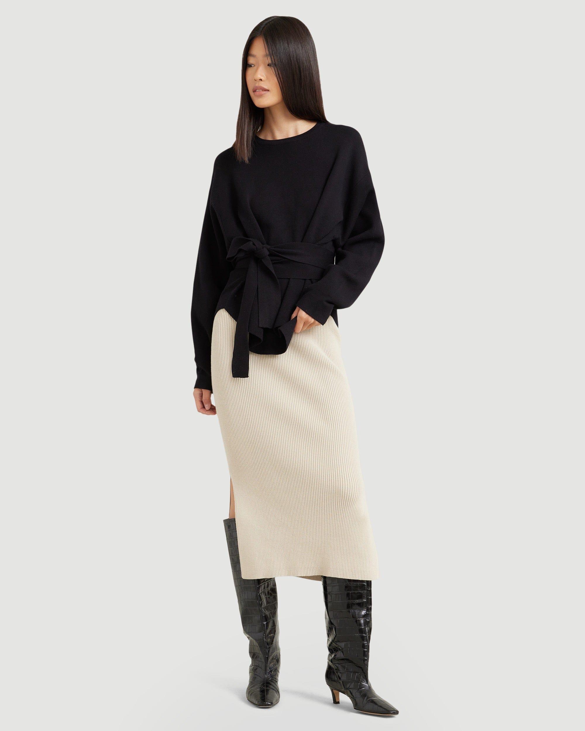 Nara Tie-Front Knit Sweater Product Image