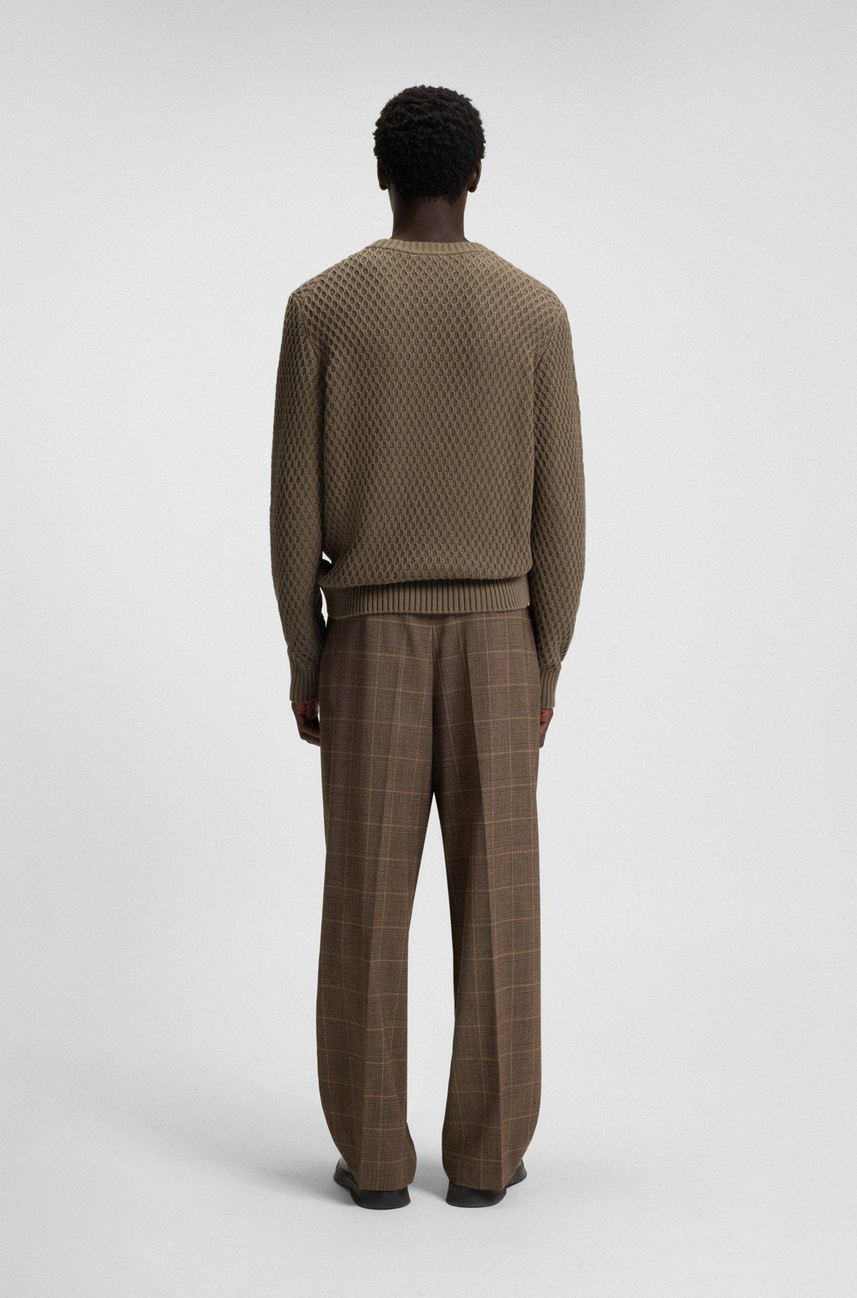 Cotton sweater with 3D knit structure Product Image