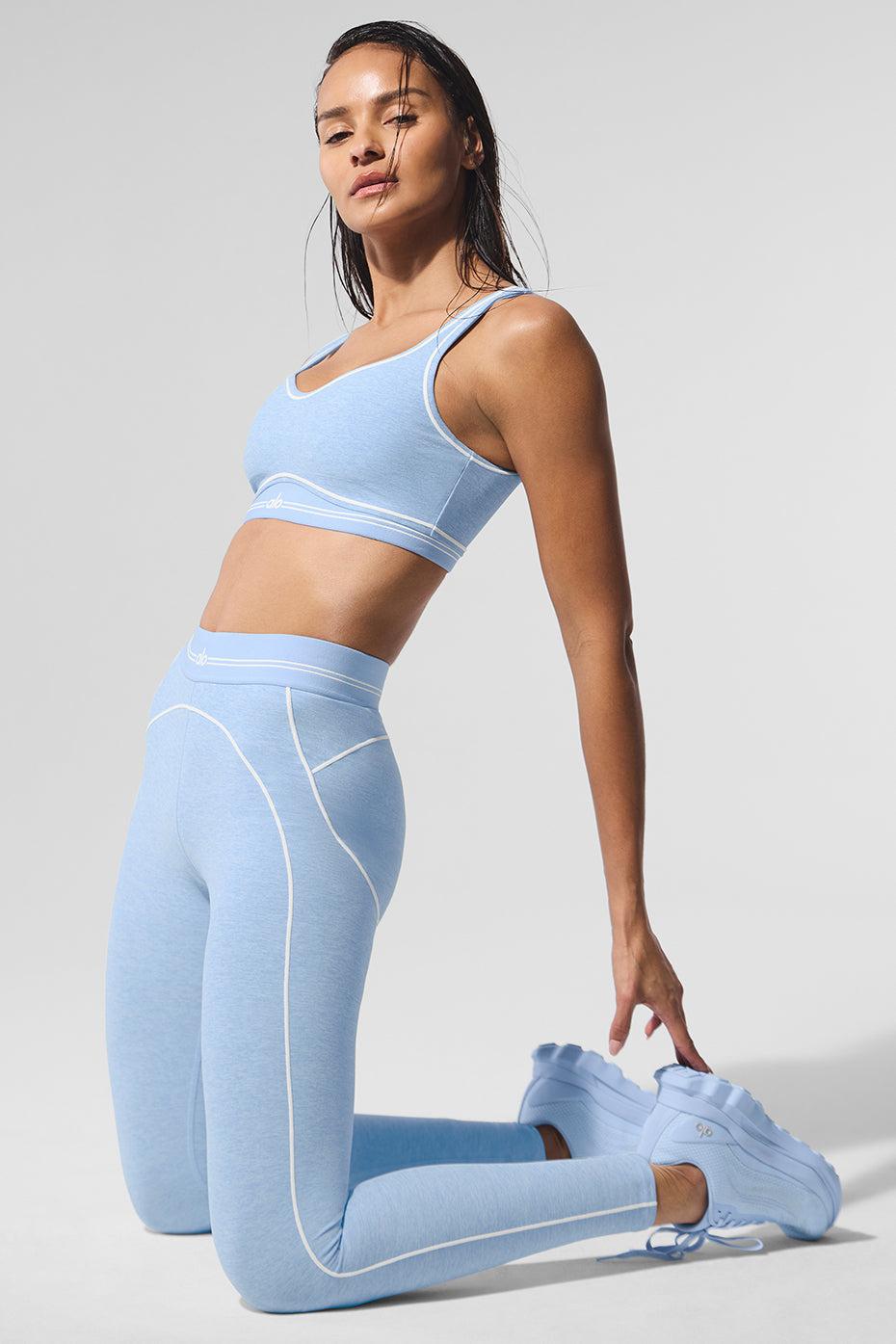 Alosoft High-Waist Heart Throb Legging - Seashell Blue Heather/White Female Product Image