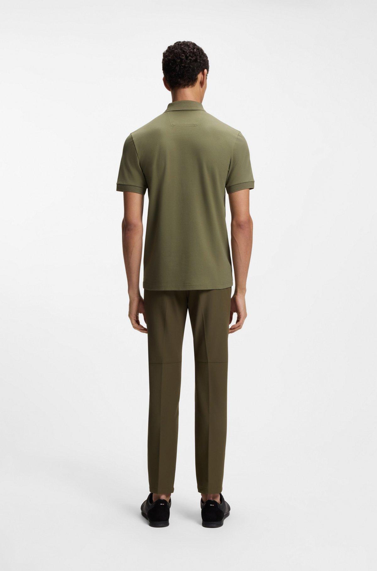 Stretch-cotton slim-fit polo shirt with branding and stripes Product Image