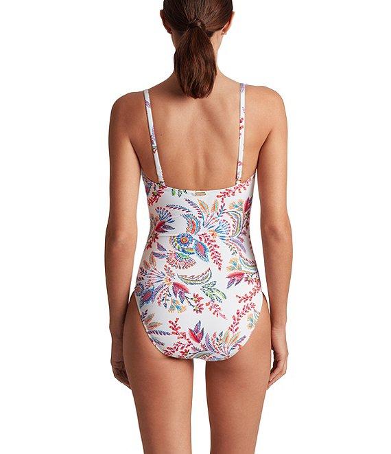 Lauren Ralph Lauren Fleurette V-Wire Neck One Piece Swimsuit Product Image