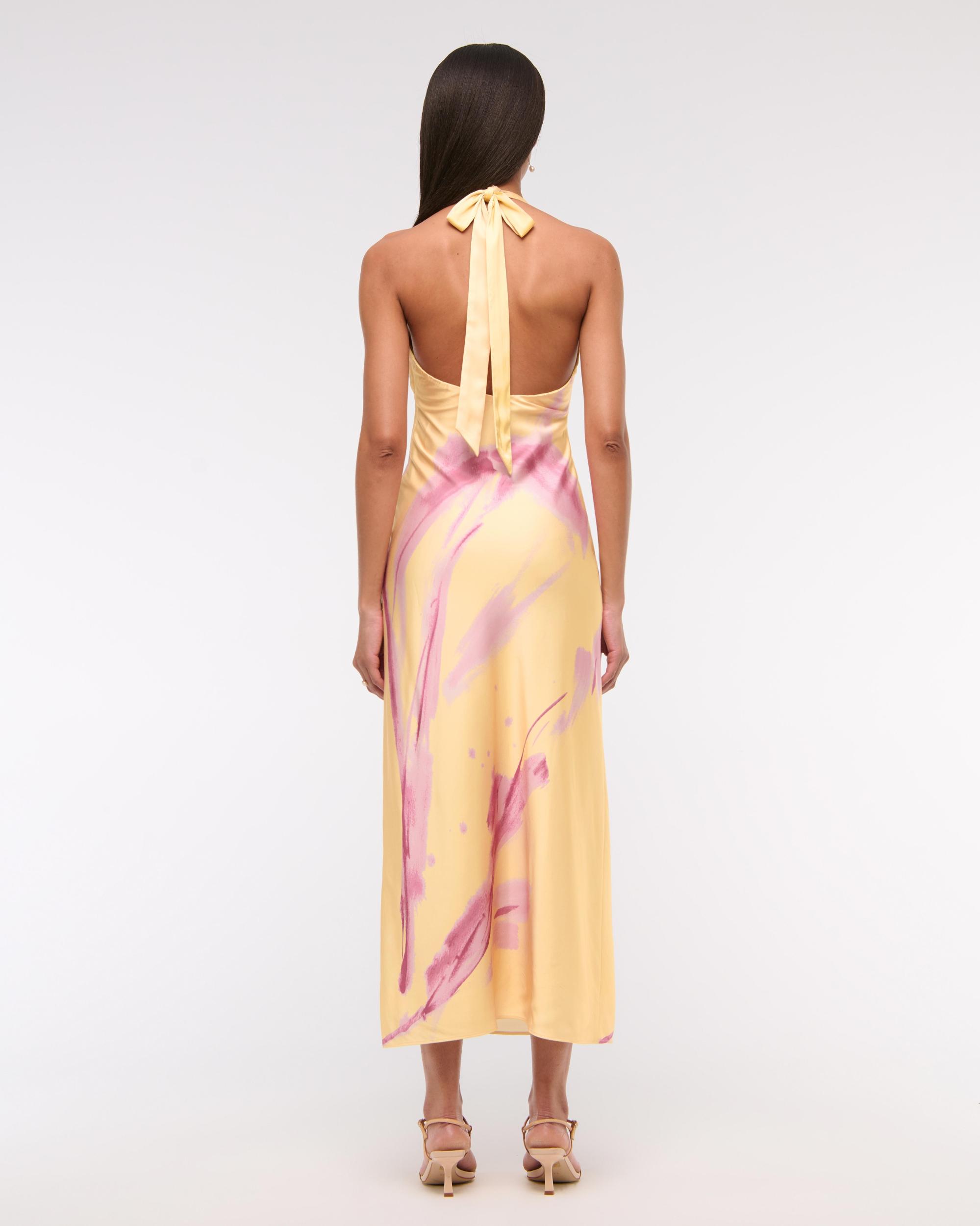 The A&F Julia Slip Halter Maxi Dress Product Image