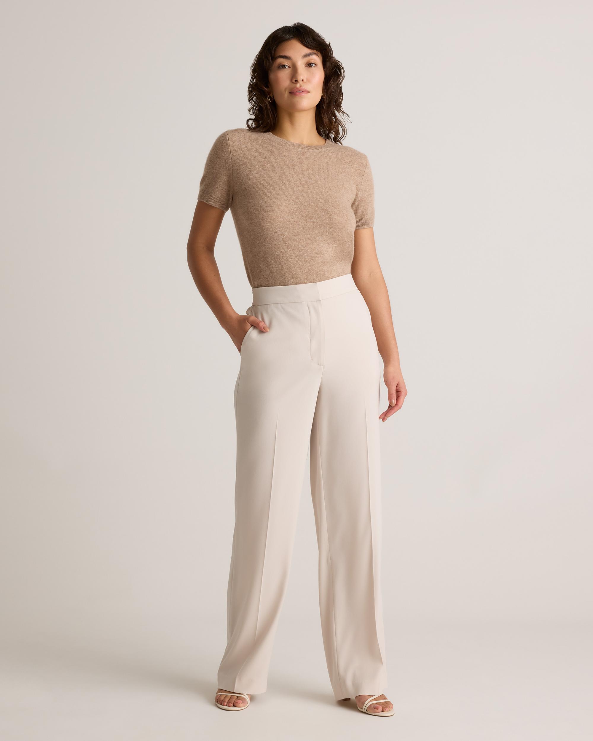 Quince | Women's Stretch Crepe Classic Trouser Pants Recycled Polyester Product Image