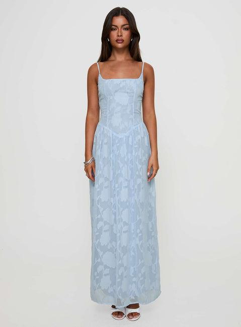 Angeleina Maxi Dress Blue Floral Product Image