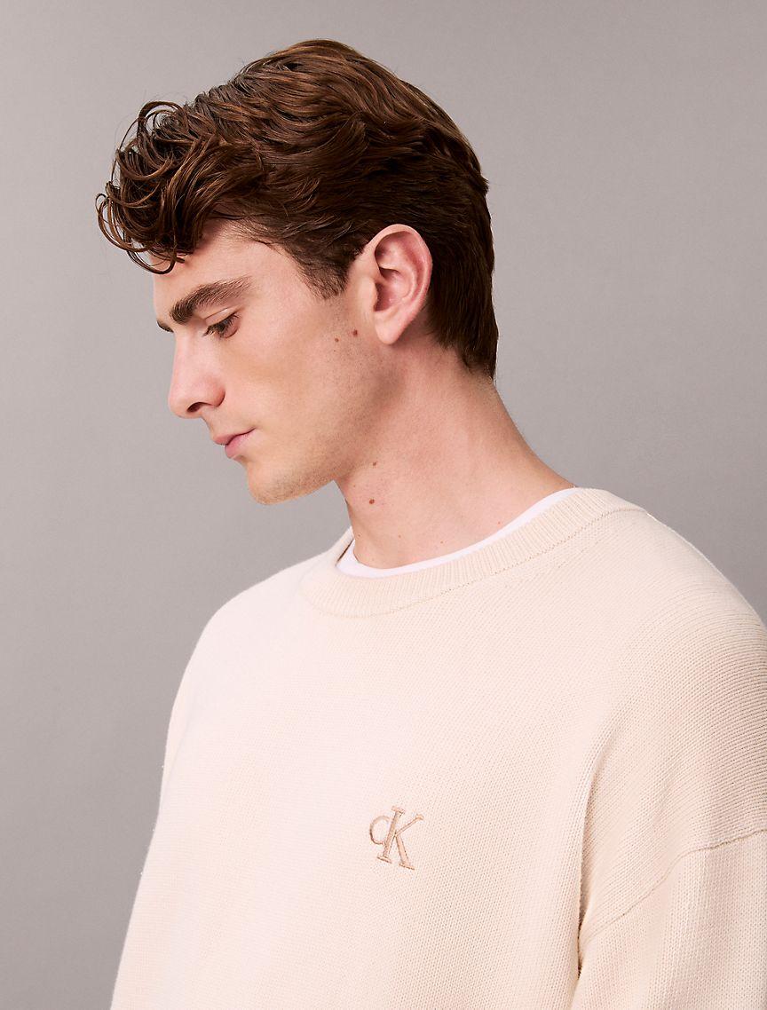 Cotton Relaxed Crewneck Sweater Product Image