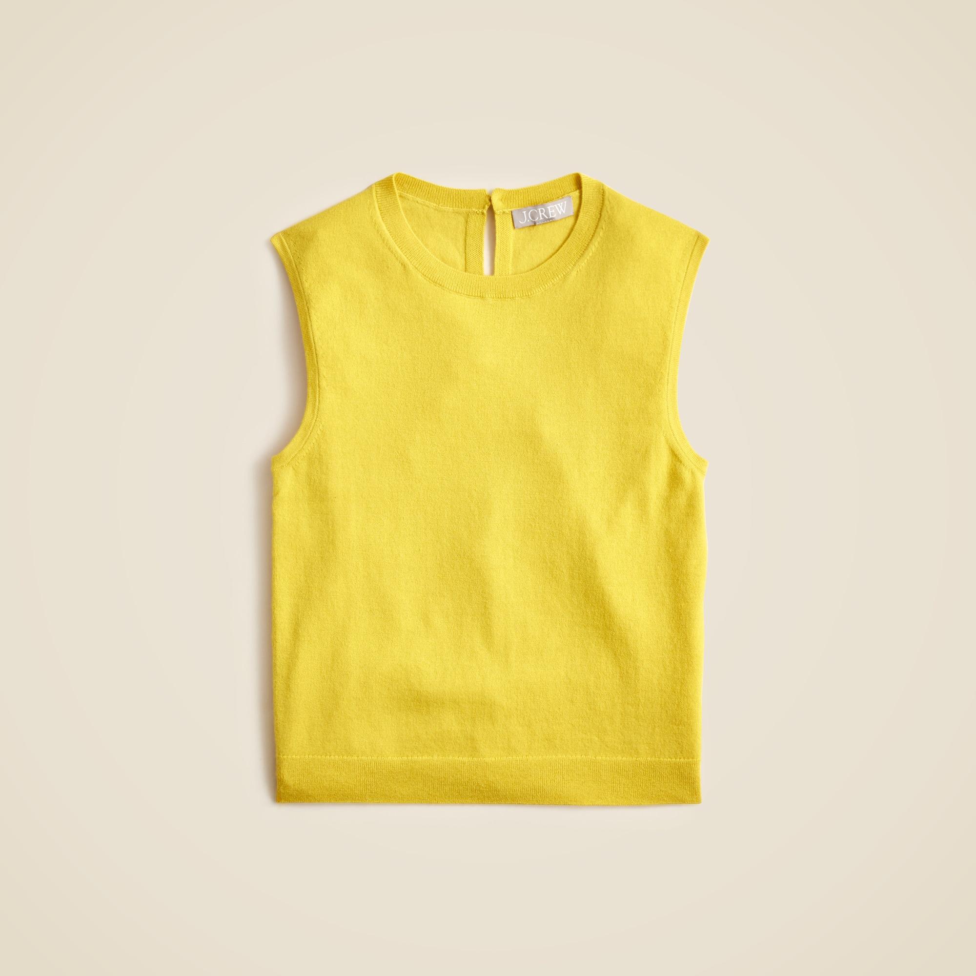 Featherweight cashmere-blend cropped sweater shell Product Image