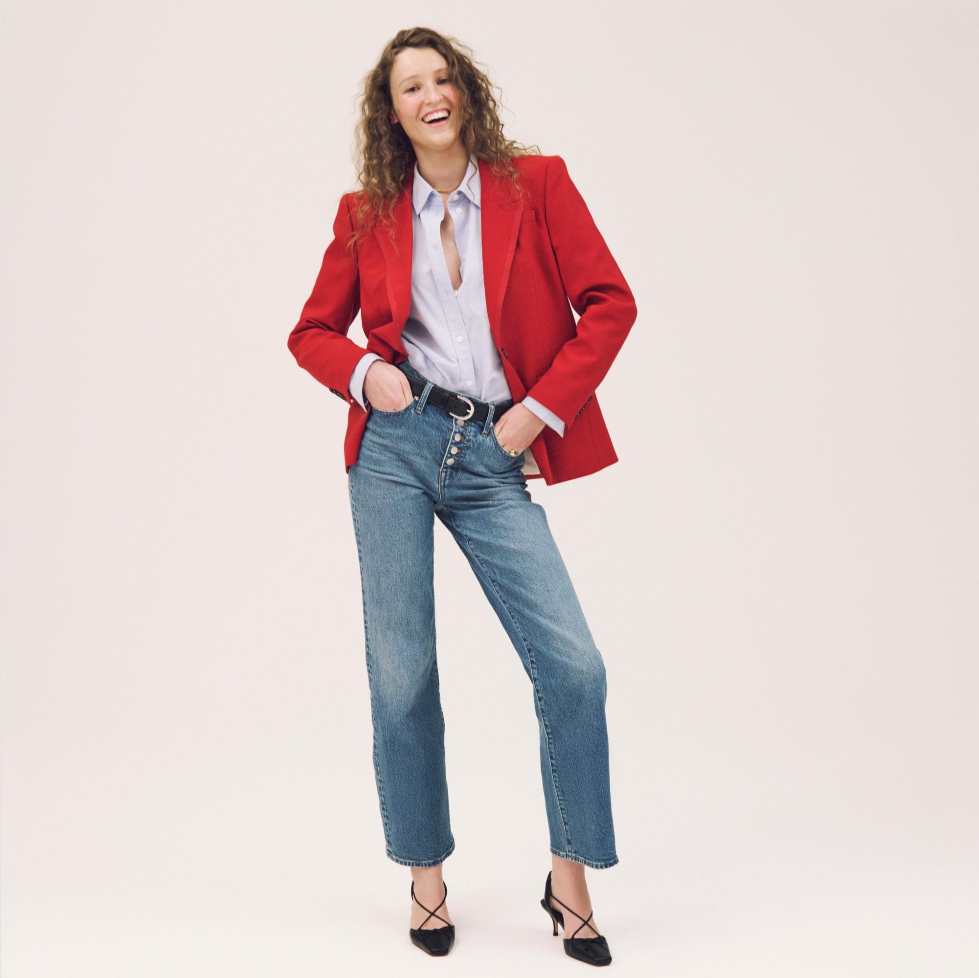 Slim-wide jean with button-fly Product Image