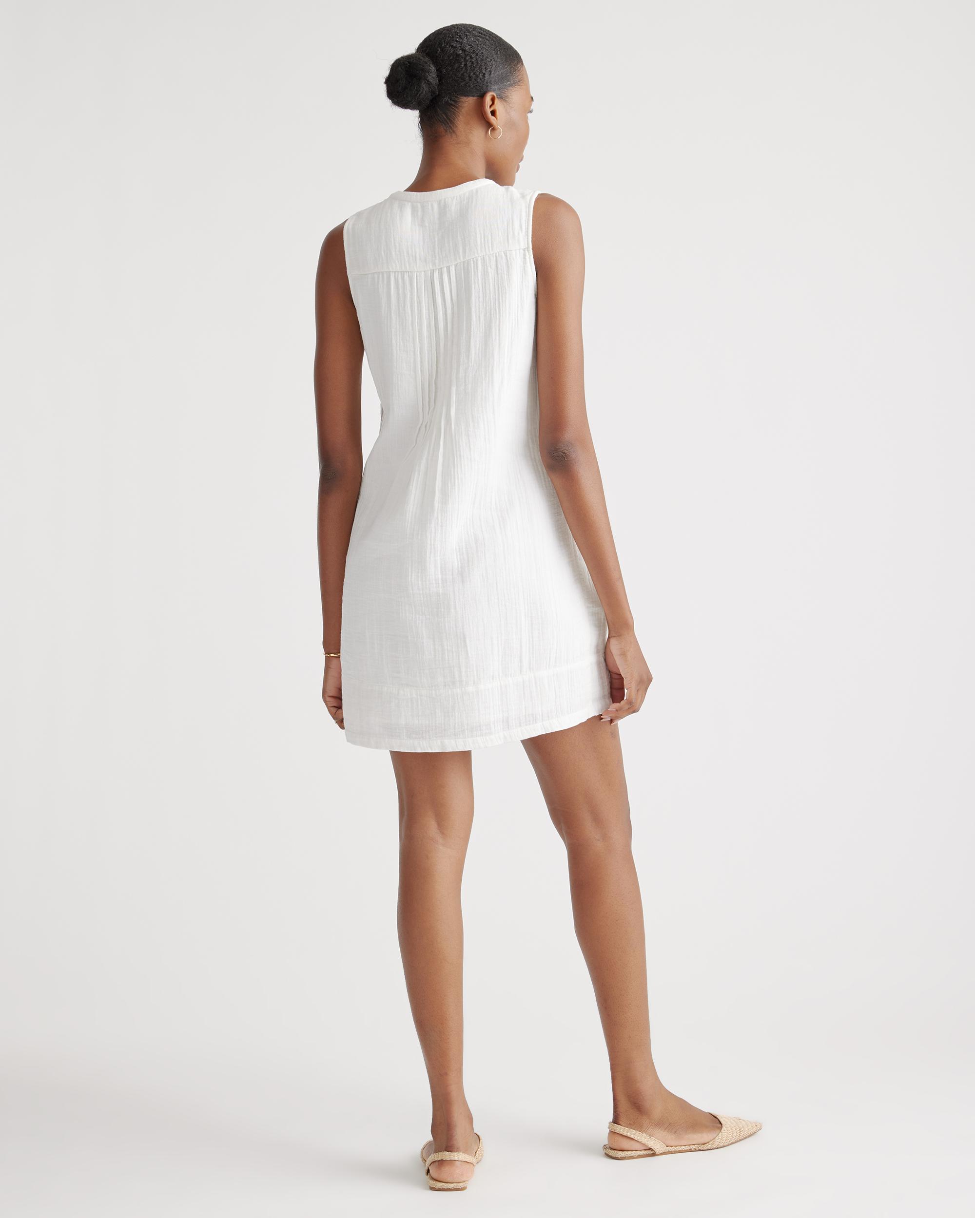 Quince | Women's Gauze Sleeveless Swing Dress Size XS, Organic Cotton Product Image