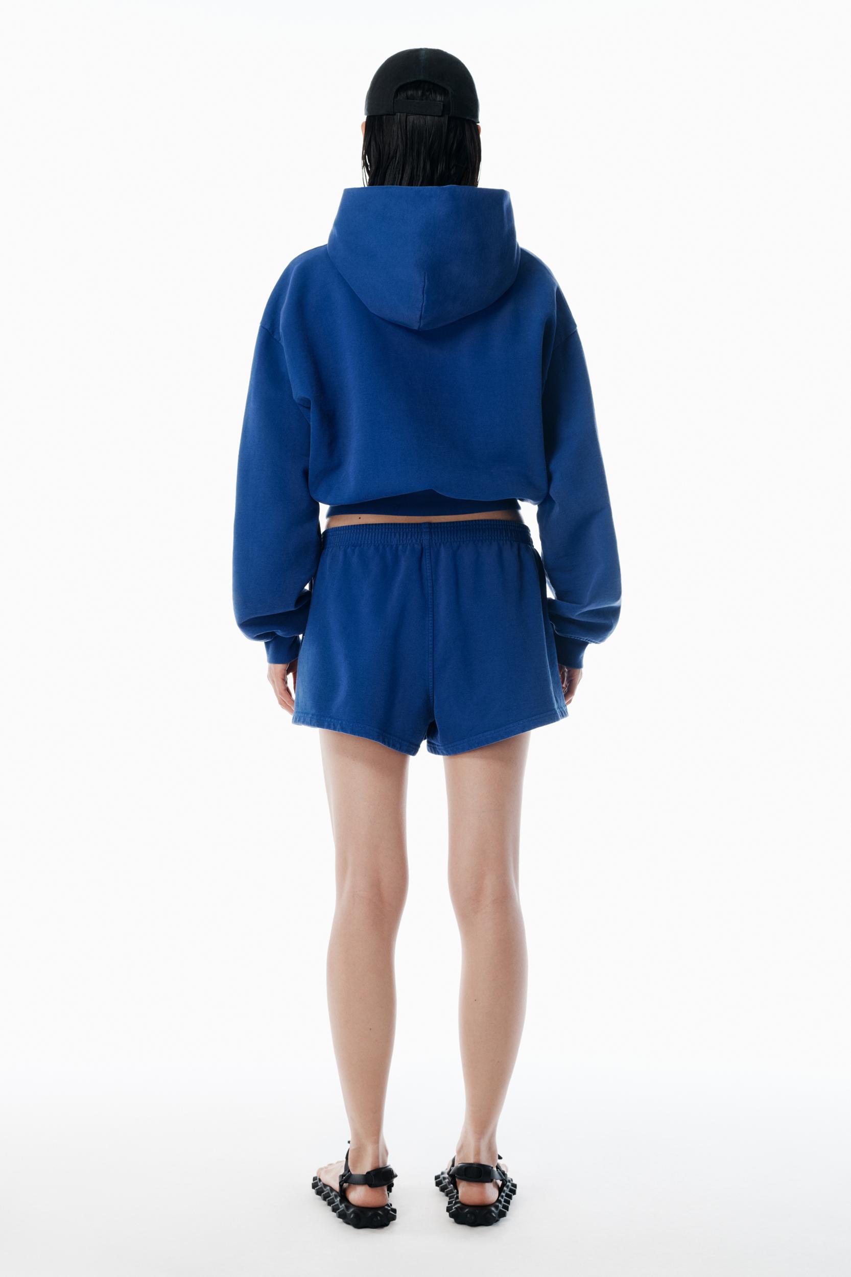 Blue Cotton-terry Running Shorts Product Image