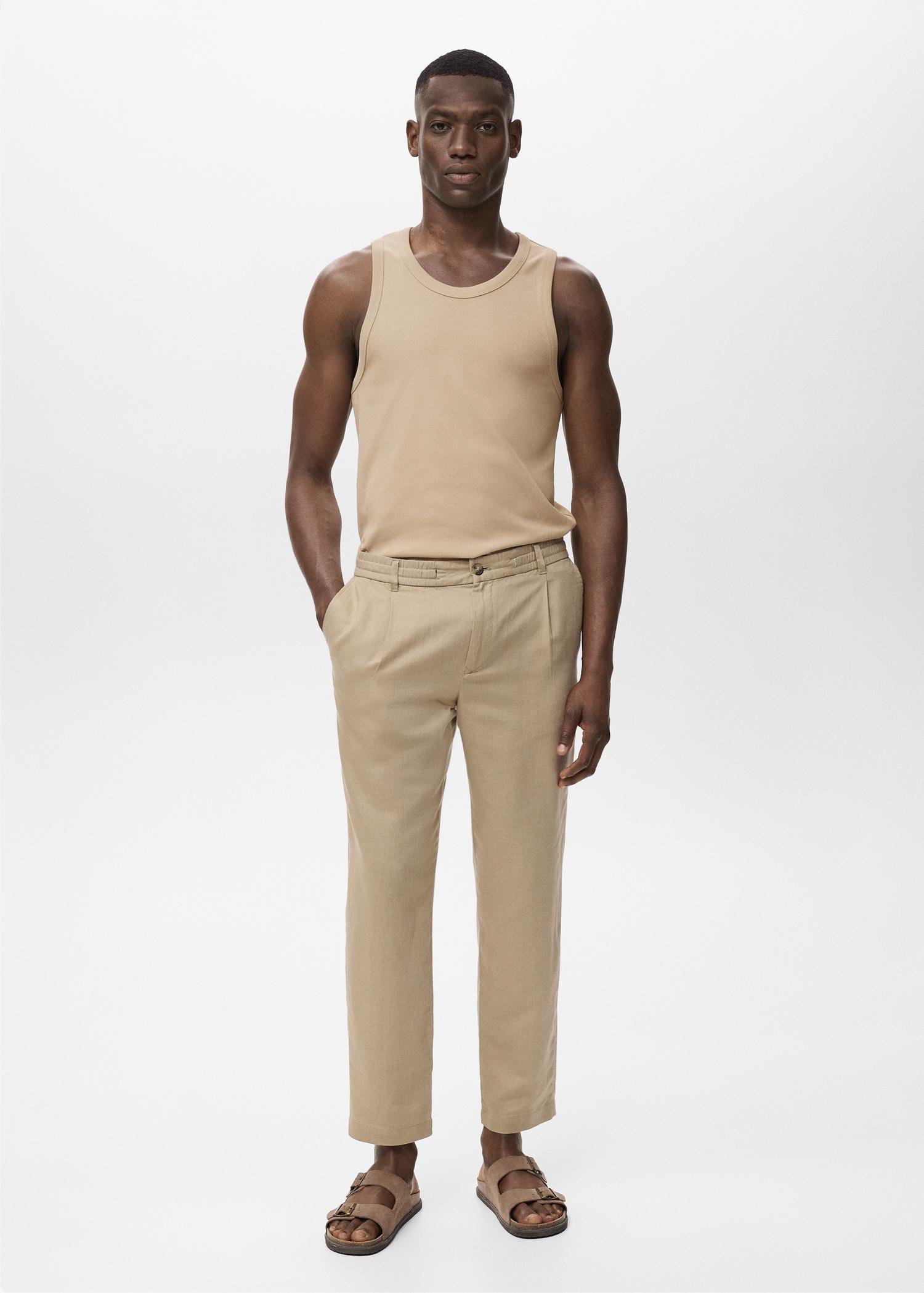 Slim-fit ribbed tank top - Men | MANGO USA Product Image
