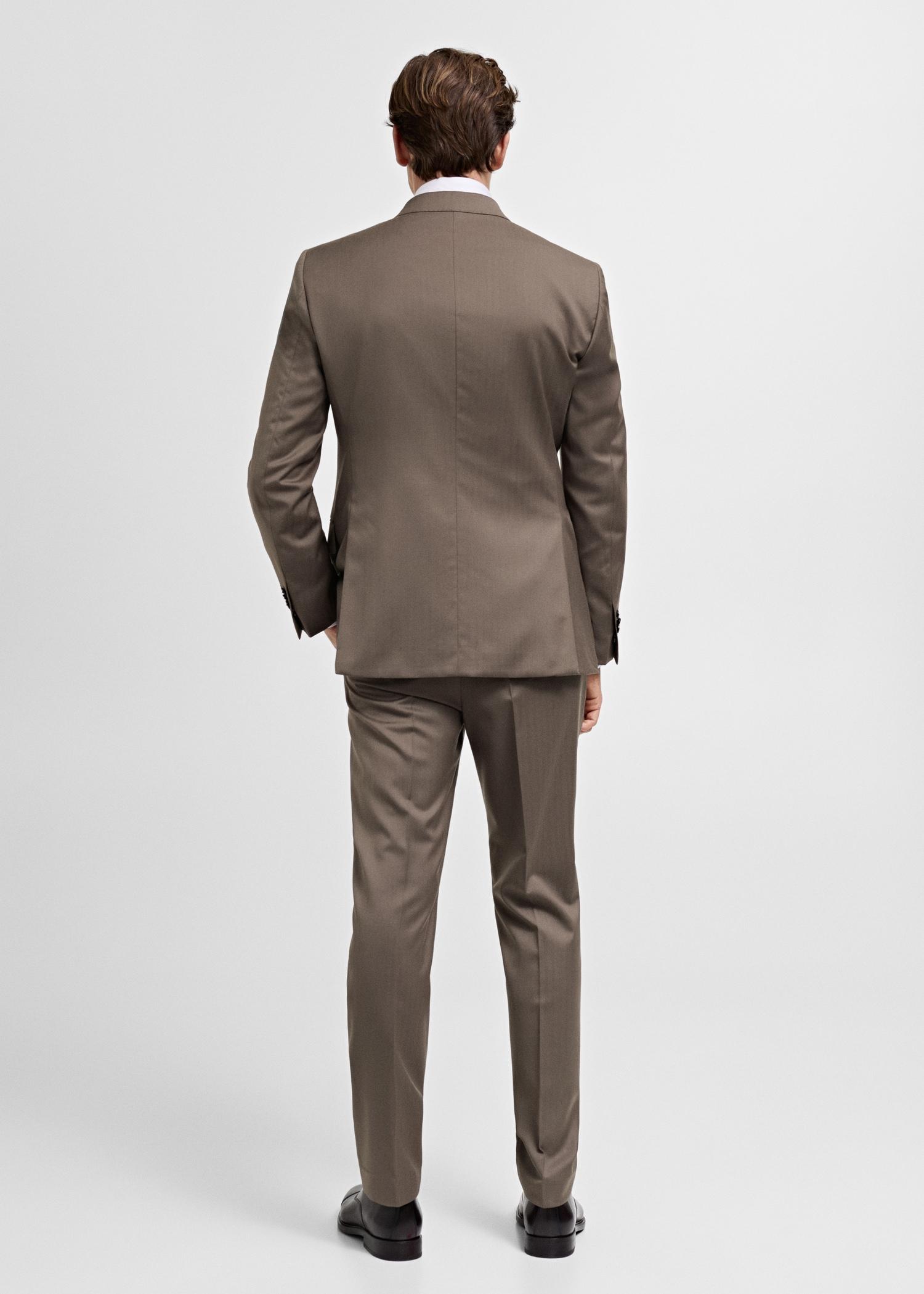 100% wool double-breasted herringbone suit blazer - Men | MANGO USA Product Image