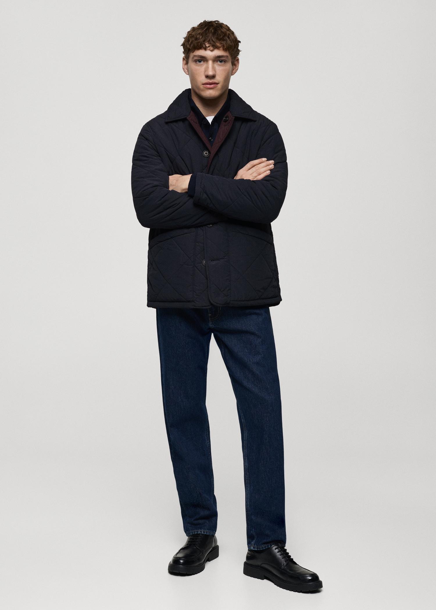 Two-tone reversible quilted jacket - Men | MANGO USA Product Image