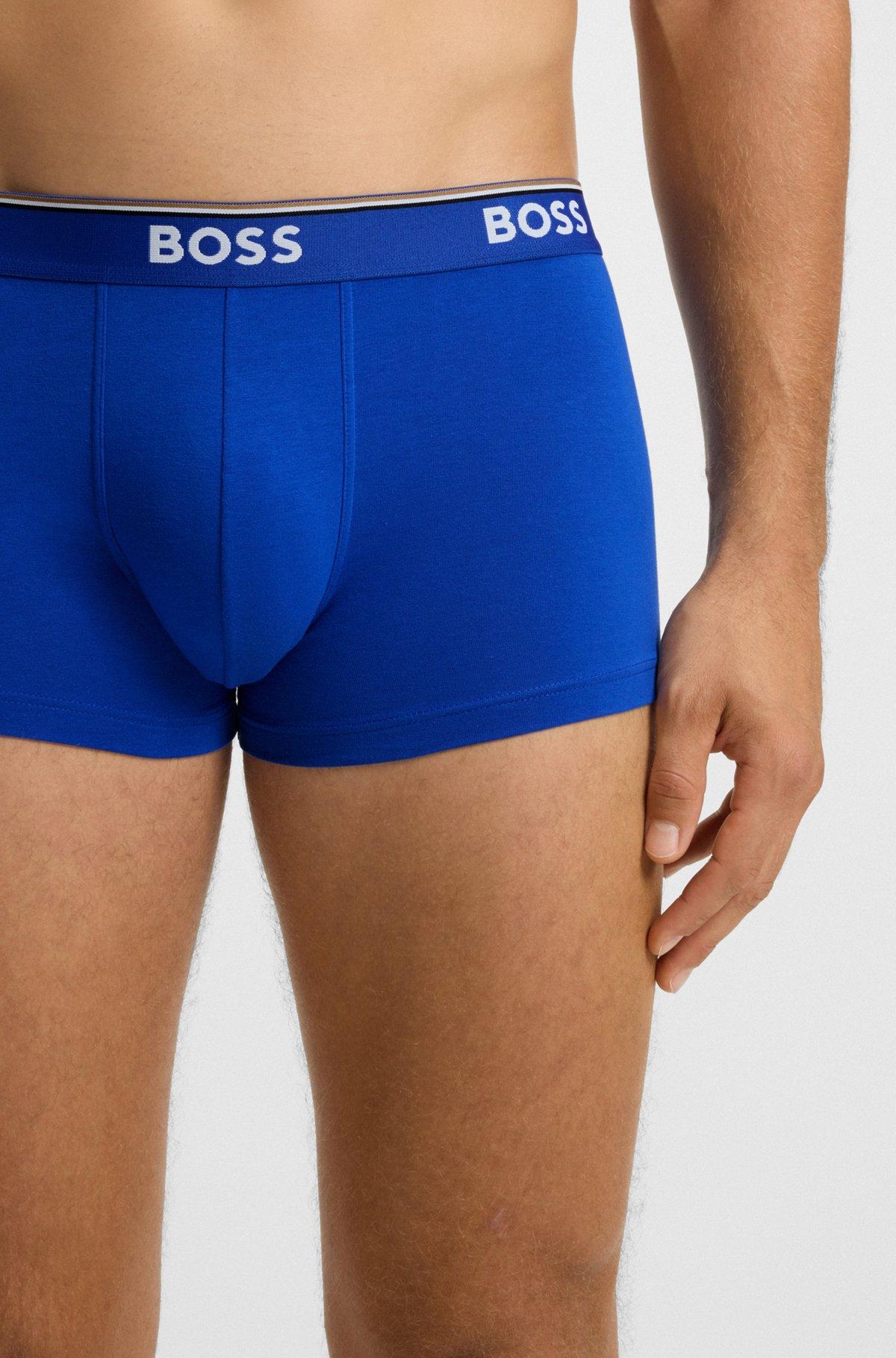 Three-pack of logo-waistband trunks in stretch cotton Product Image