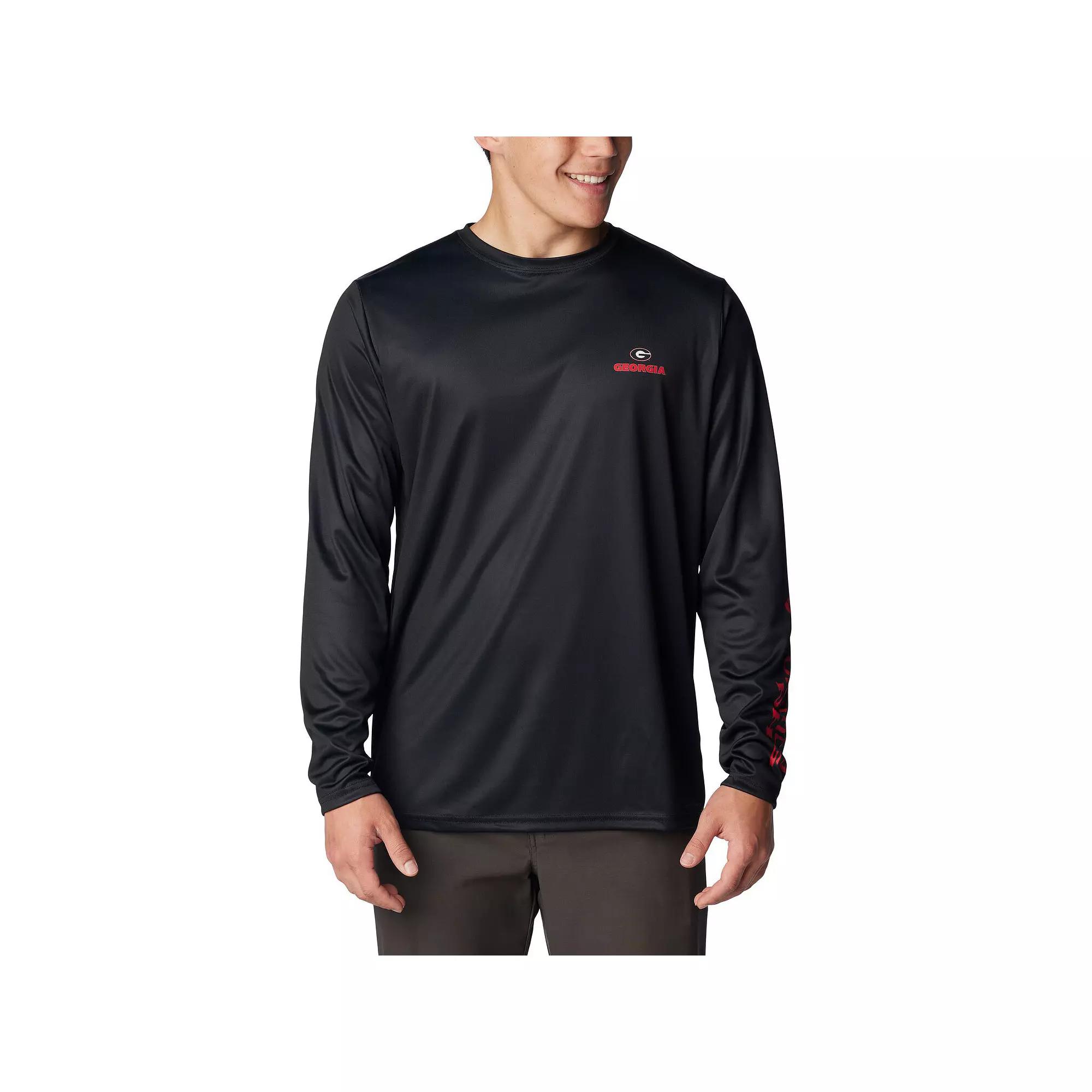 Men's Columbia Black Georgia Bulldogs Terminal Shot Omni-Shade Long Sleeve T-Shirt, Size: Large Product Image