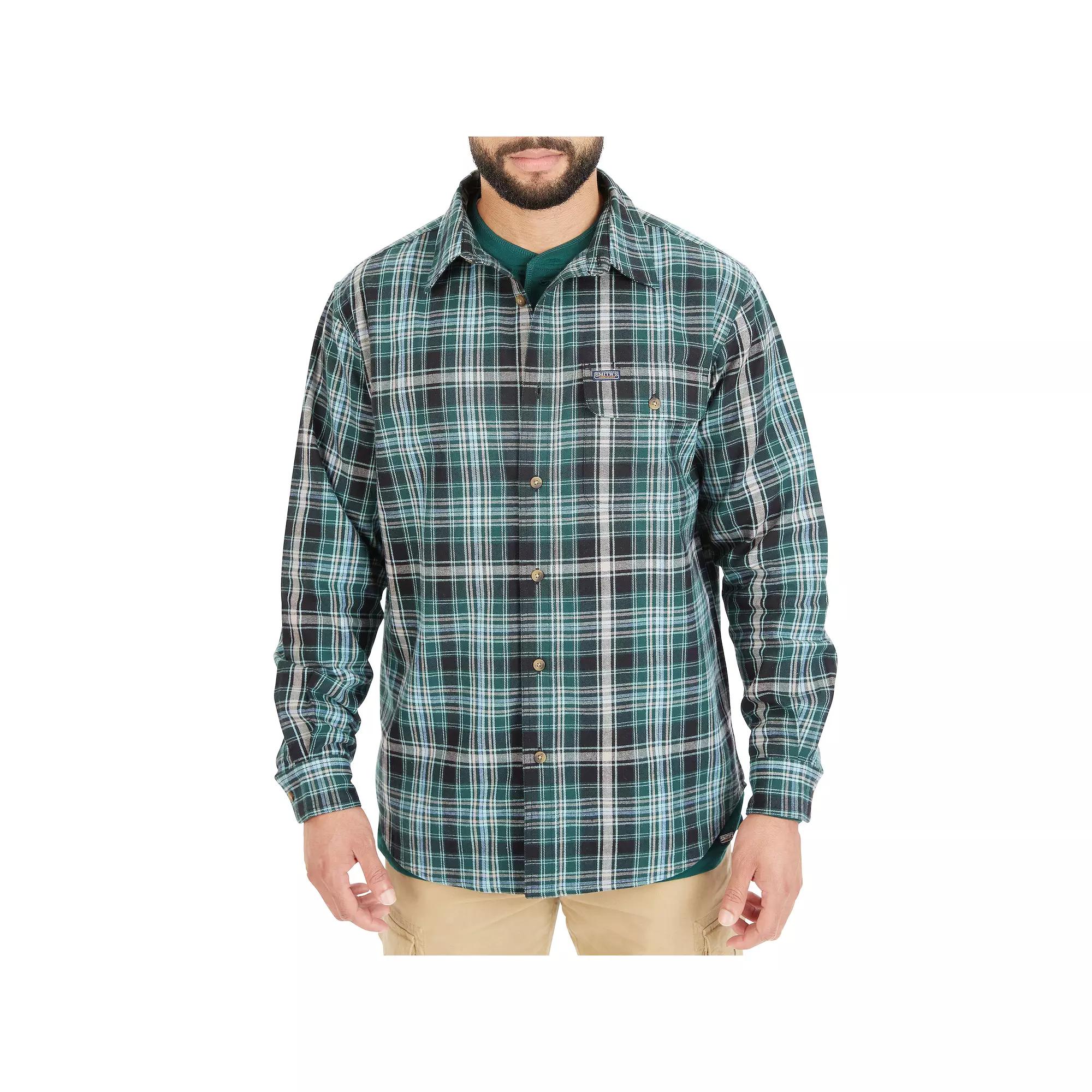 Men's Smith's Workwear Buffalo Plaid Flannel Button-Down Shirt,  Product Image