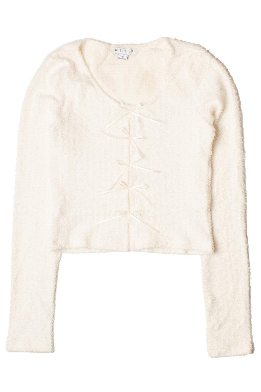 Bow Front Eyelash Cardigan Product Image