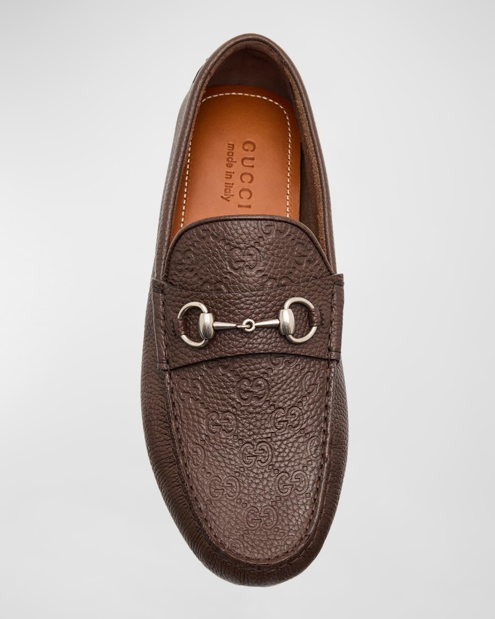 Men's Byorn GG Embossed Leather Horsebit Drivers Product Image