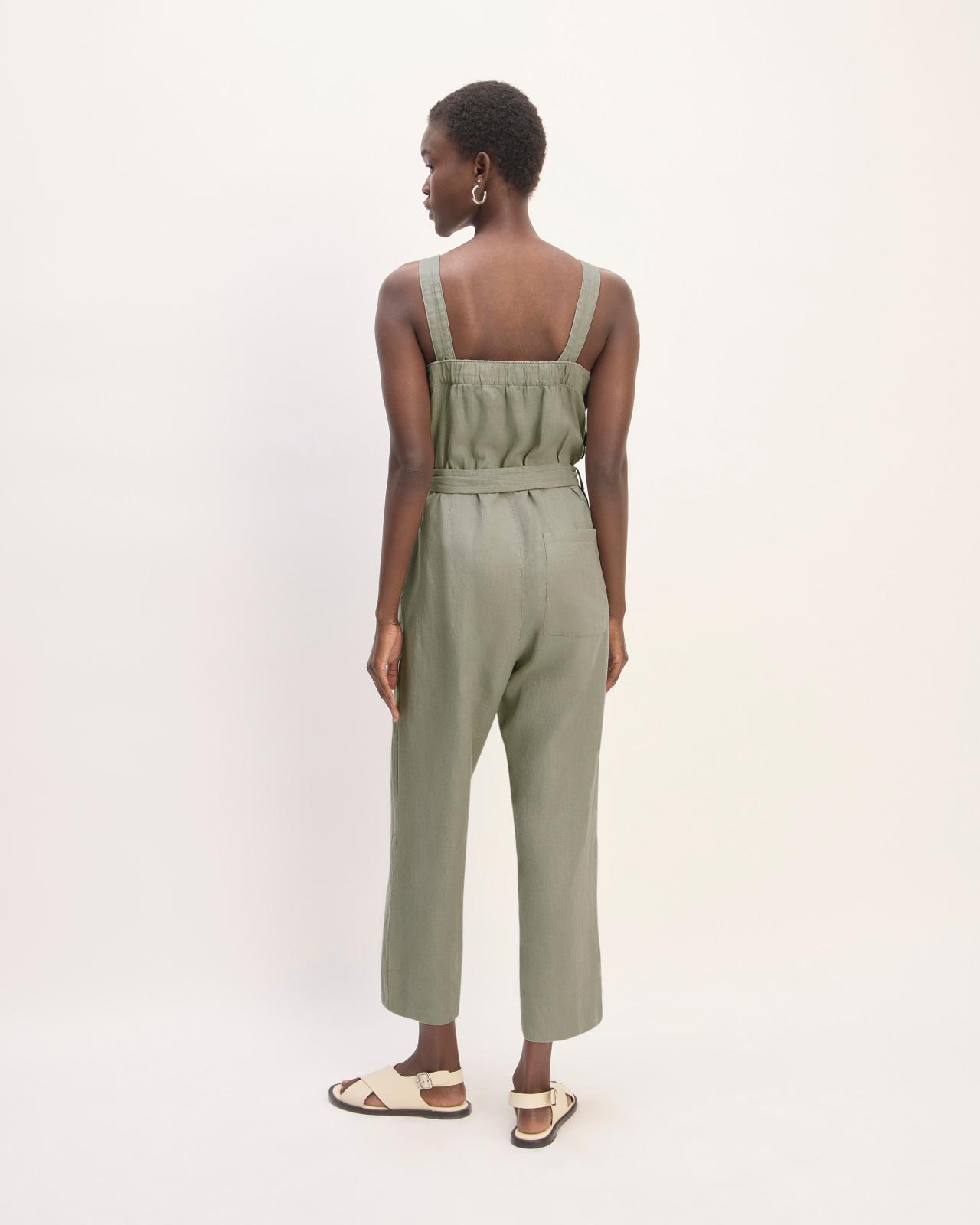 The Linen Side-Button Jumpsuit Product Image