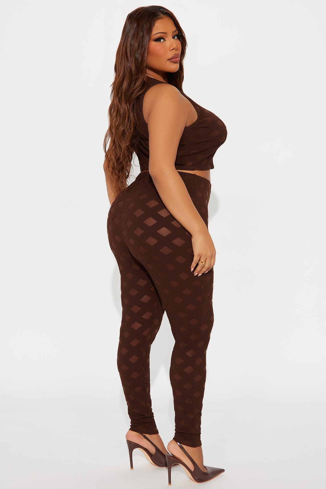 Alessandra Skinny Leg Pant Set - Brown Female Product Image