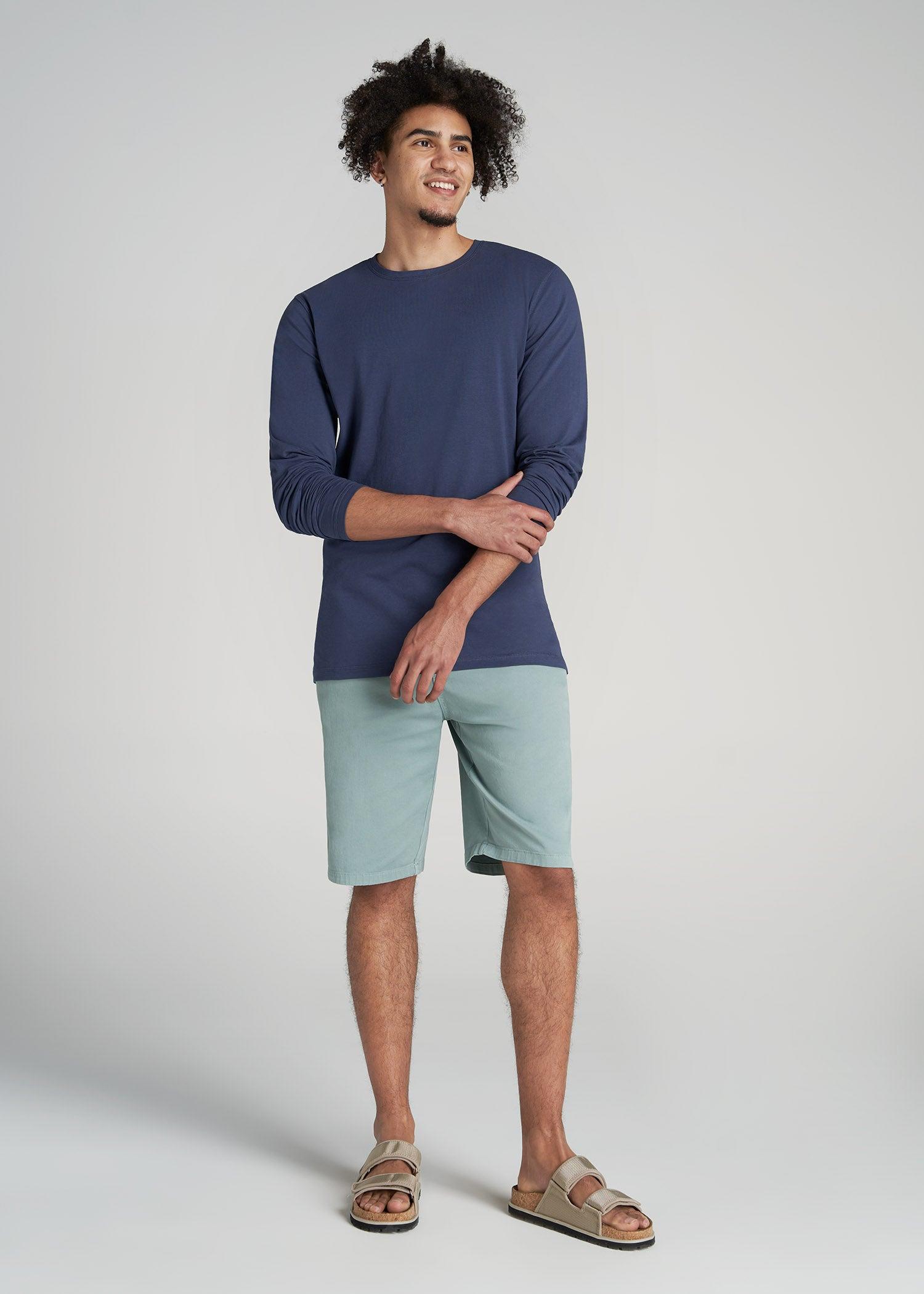 The Essential SLIM-FIT Long Sleeve Tee for Tall Men in Navy Male Product Image