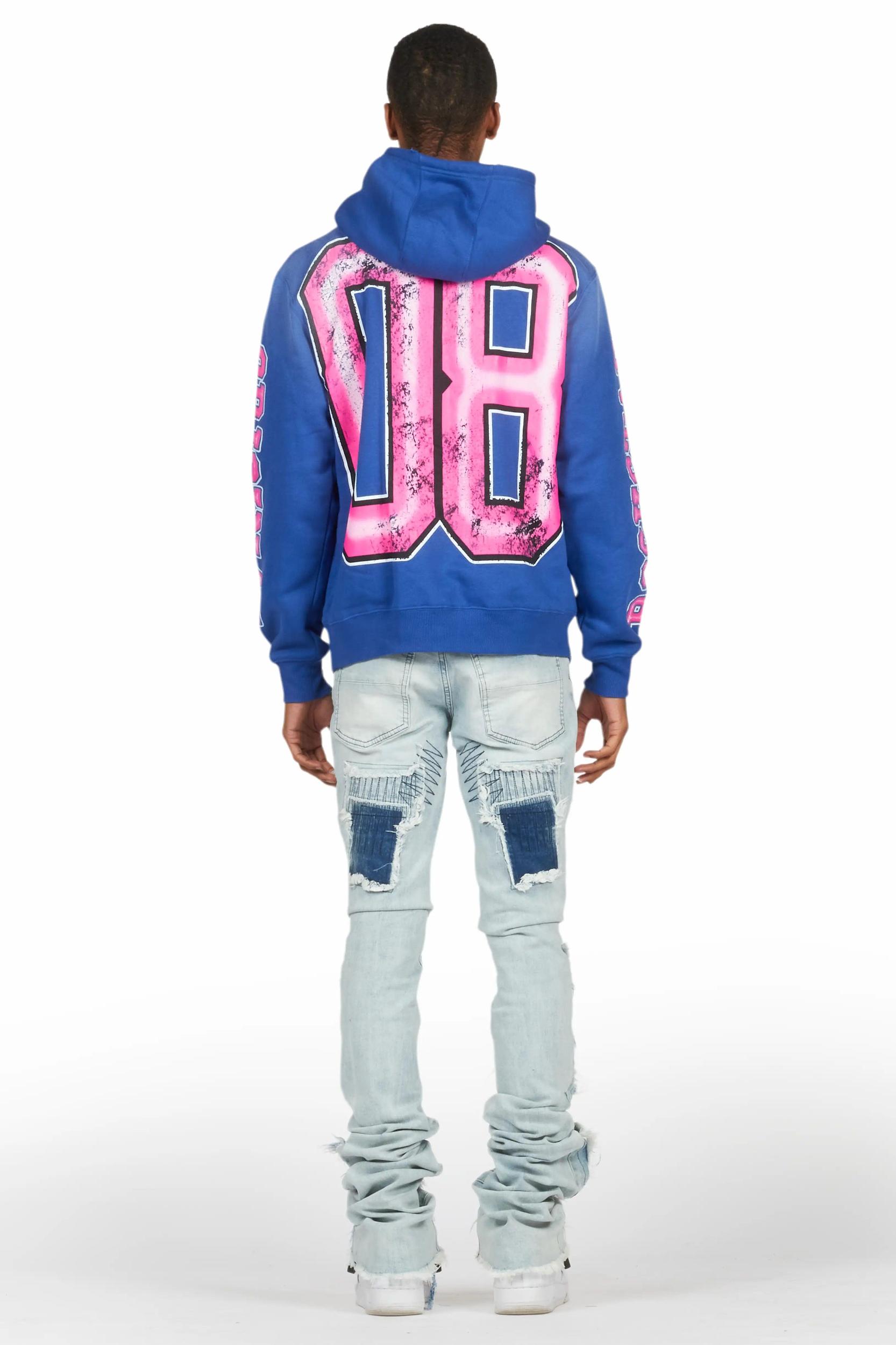 Fields Royal/Light Blue Hoodie/Super Stacked Flare Jean Bundle Male Product Image