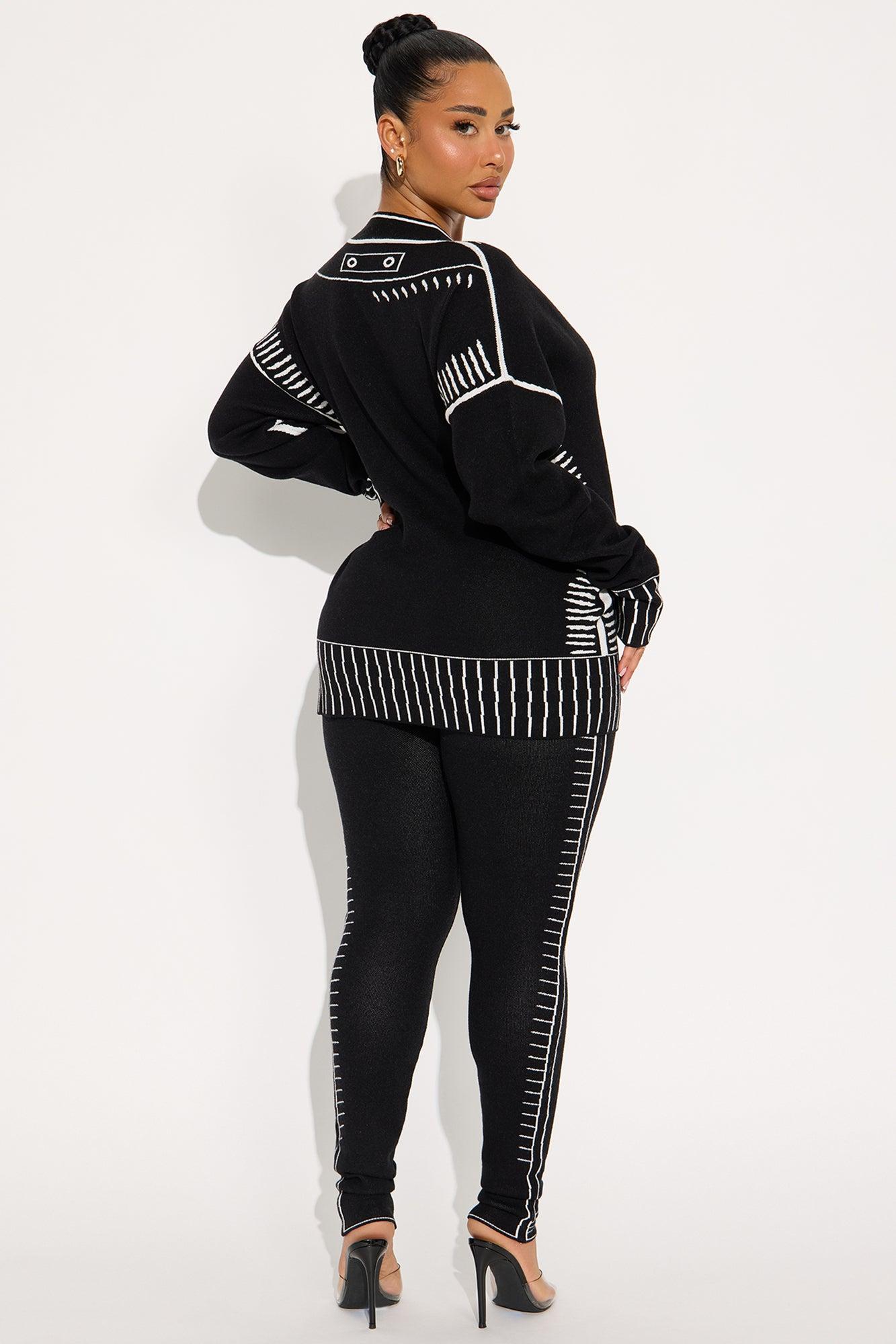 Riley Sweater Pant Set - Black/White Female Product Image
