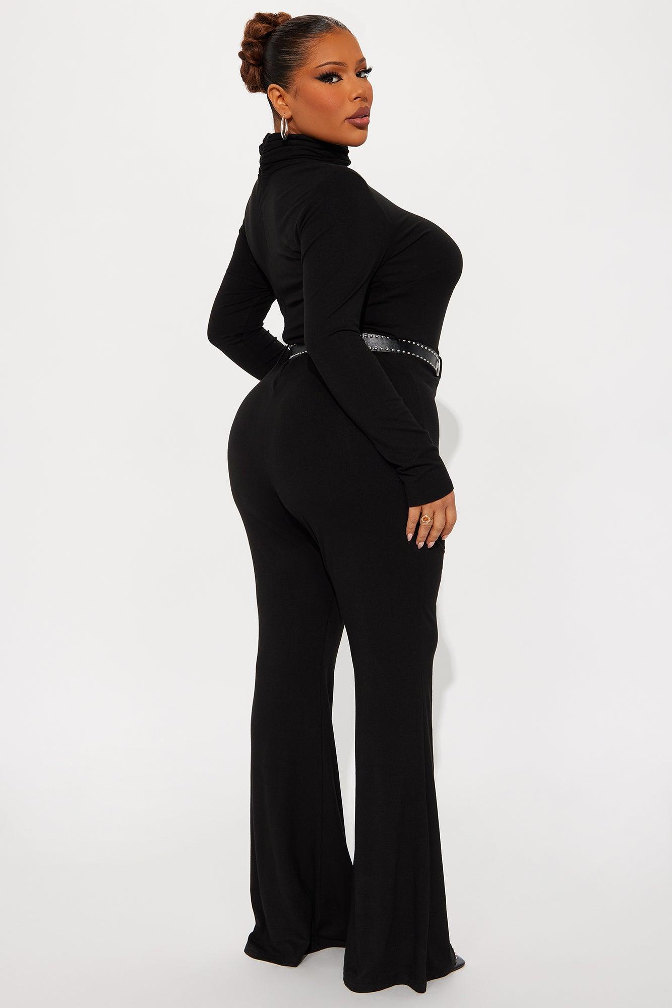 Leiah Long Sleeve Flare Jumpsuit - Black Female Product Image
