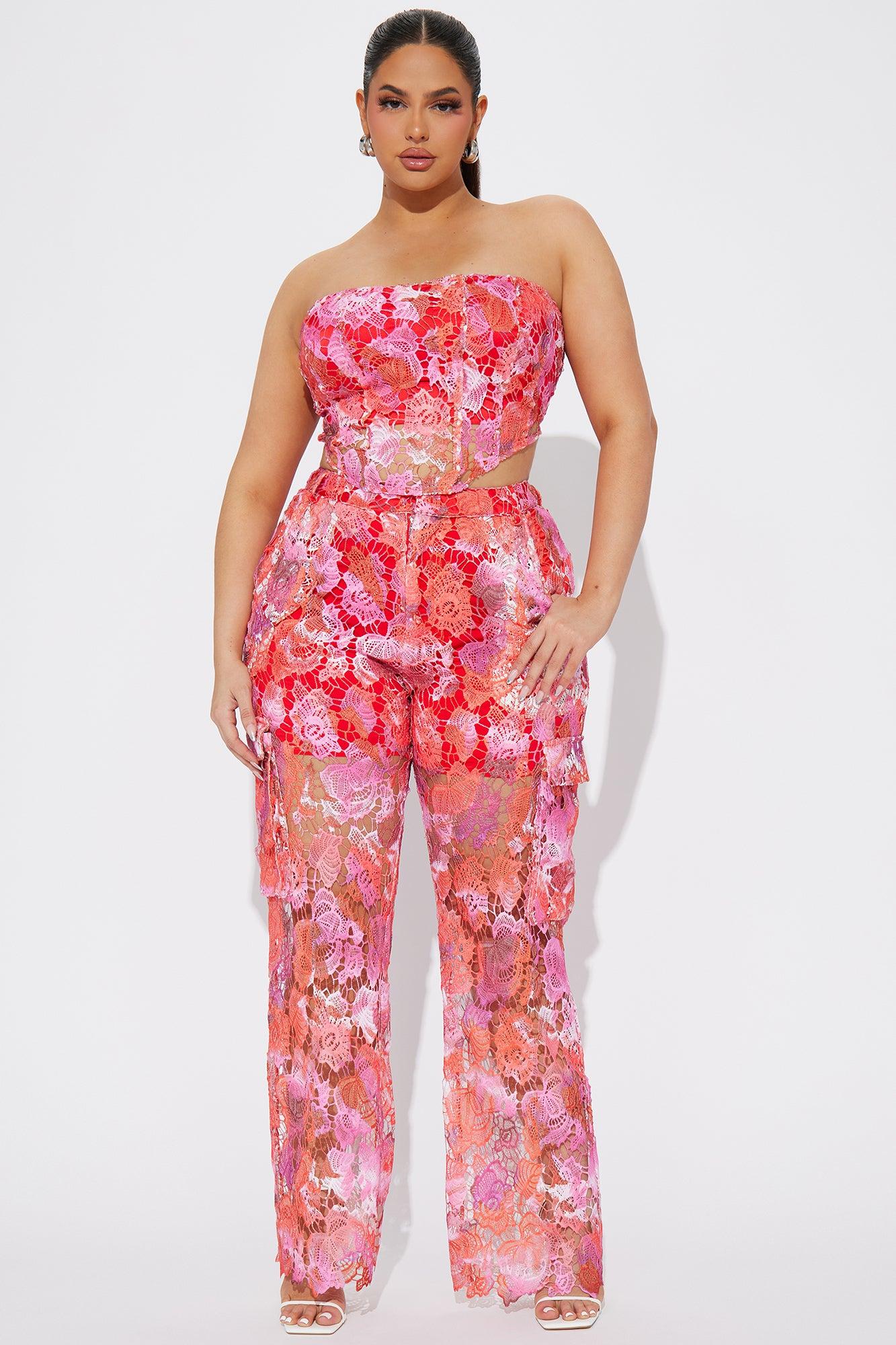 Rosy Babe Pant Set - Pink/combo Product Image