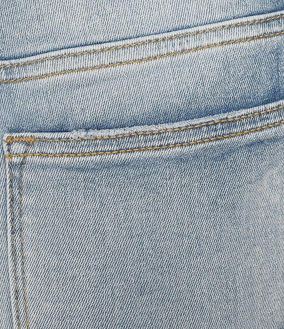 Driftwood Colette Stretch Denim Floral Embroidered Cuffed Cropped Straight Leg Jeans Product Image