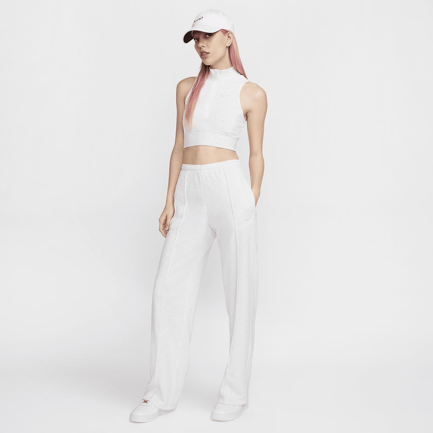 Womens Nike Sportswear Chill Terry Mid-Rise French Terry Open-Hem Sweatpants | HF6457-051 Product Image