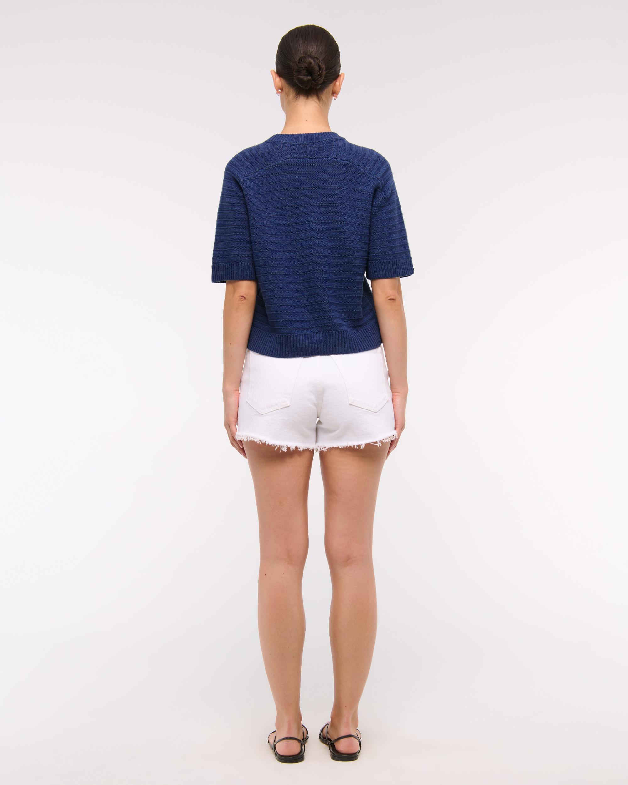 The A&F Madeline Textural Crew Sweater Tee Product Image