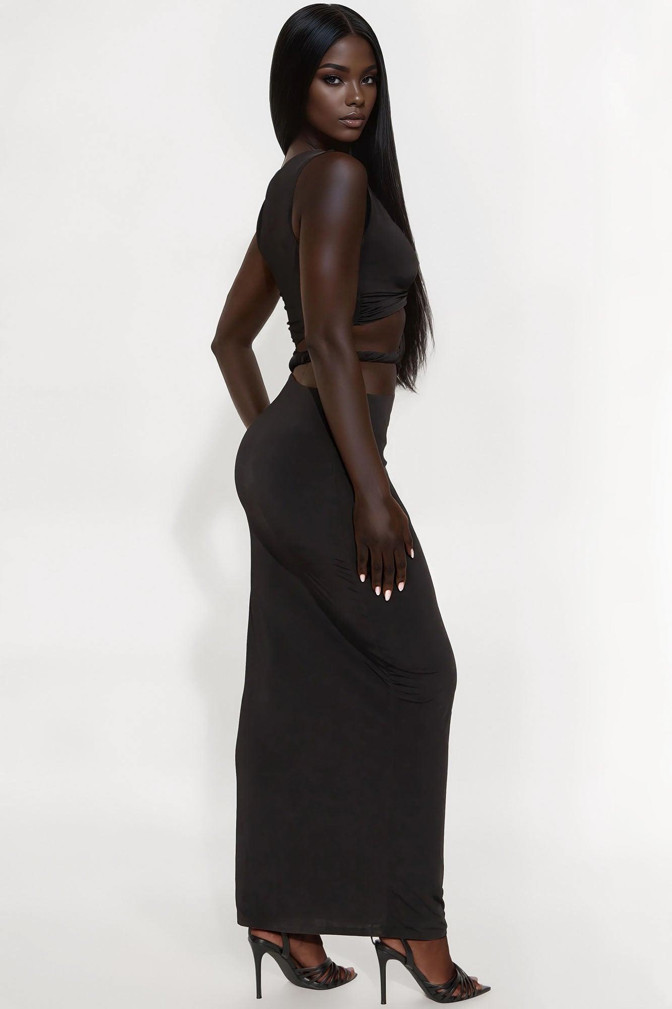 Pamela Cut Out Sleeveless Maxi Dress - Black Product Image