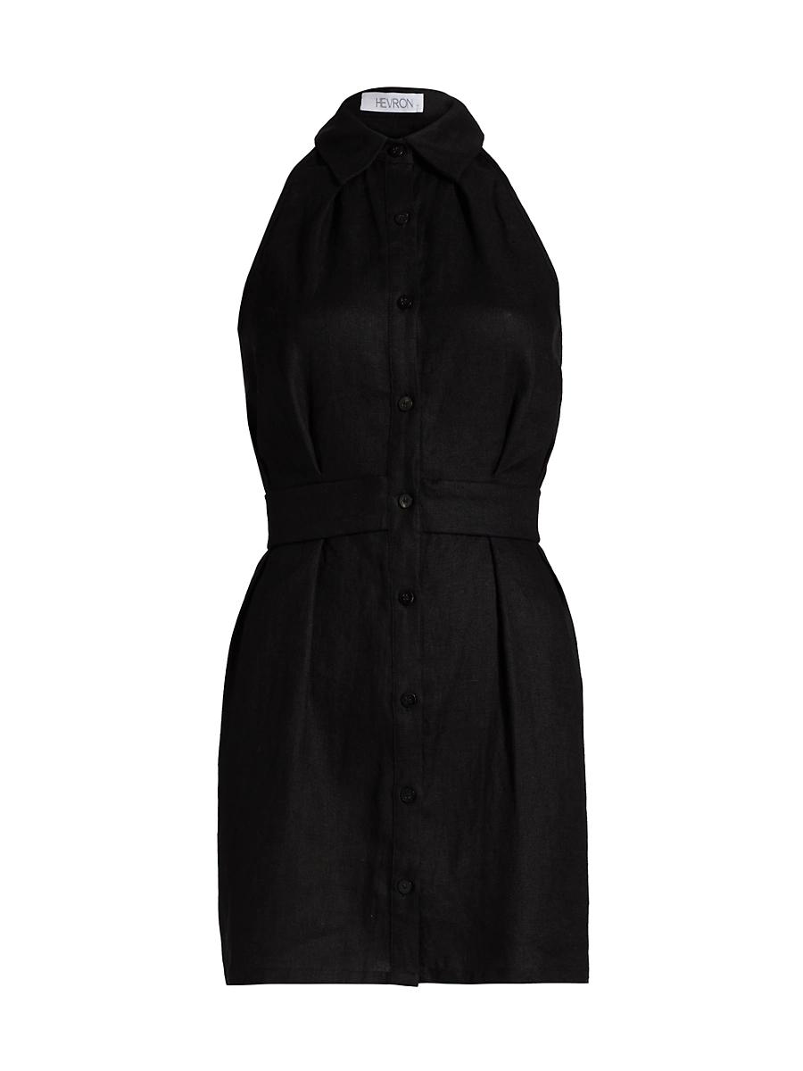 Womens Domino Linen Sleeveless Minidress Product Image